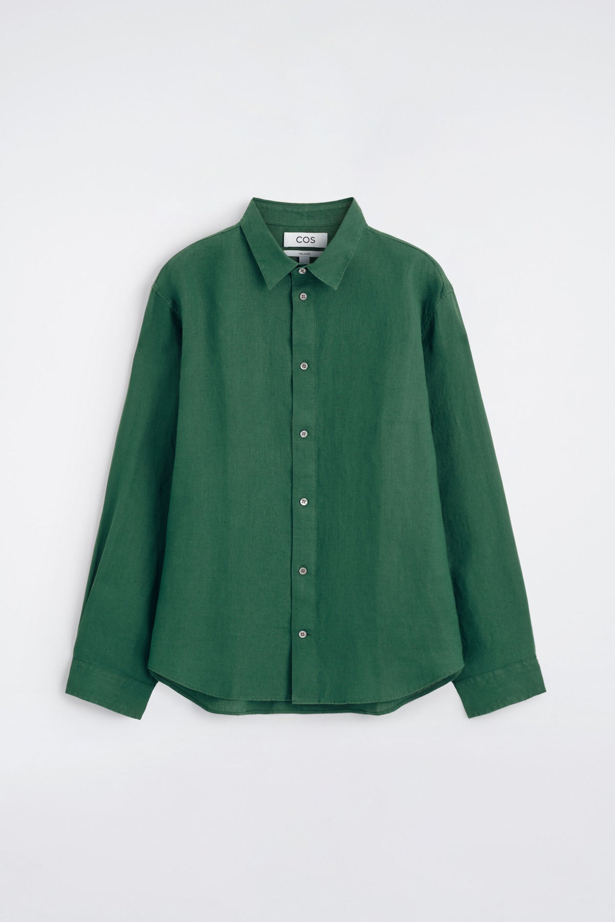 CAMISA DE LINO RELAJADA - VERDE OSCURO | DescriptiveStillLife