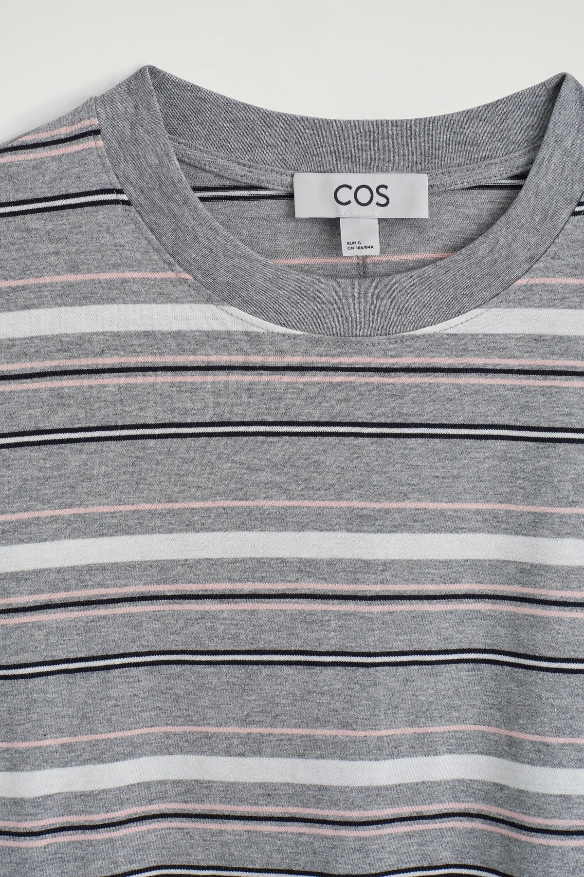 CAMISETA DE ALGODÓN PEINADO DE MANGA LARGA - GRIS / RAYADO | DescriptiveDetail