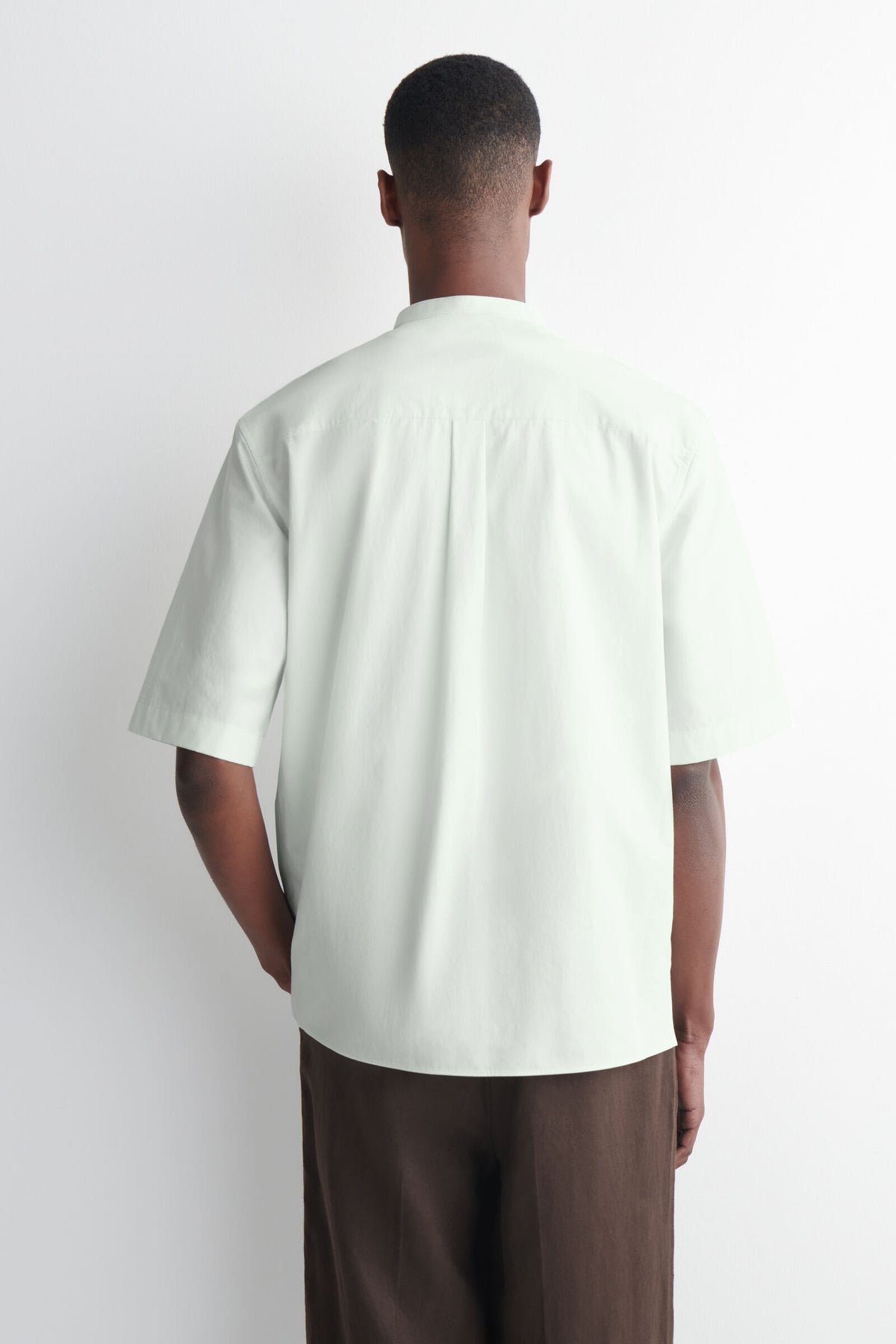 CAMISA MANGA CORTA CUELLO MAO - VERDE CLARO