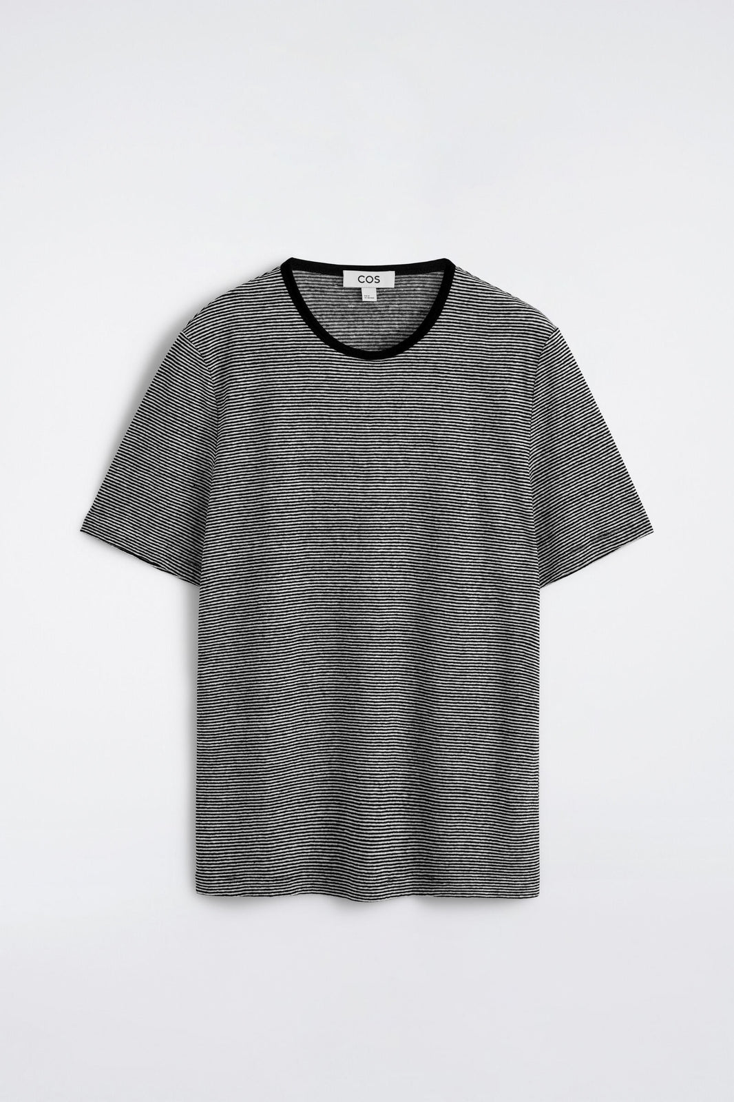 CAMISETA DE JERSEY DE LINO - NEGRO / RAYAS | DescriptiveStillLife