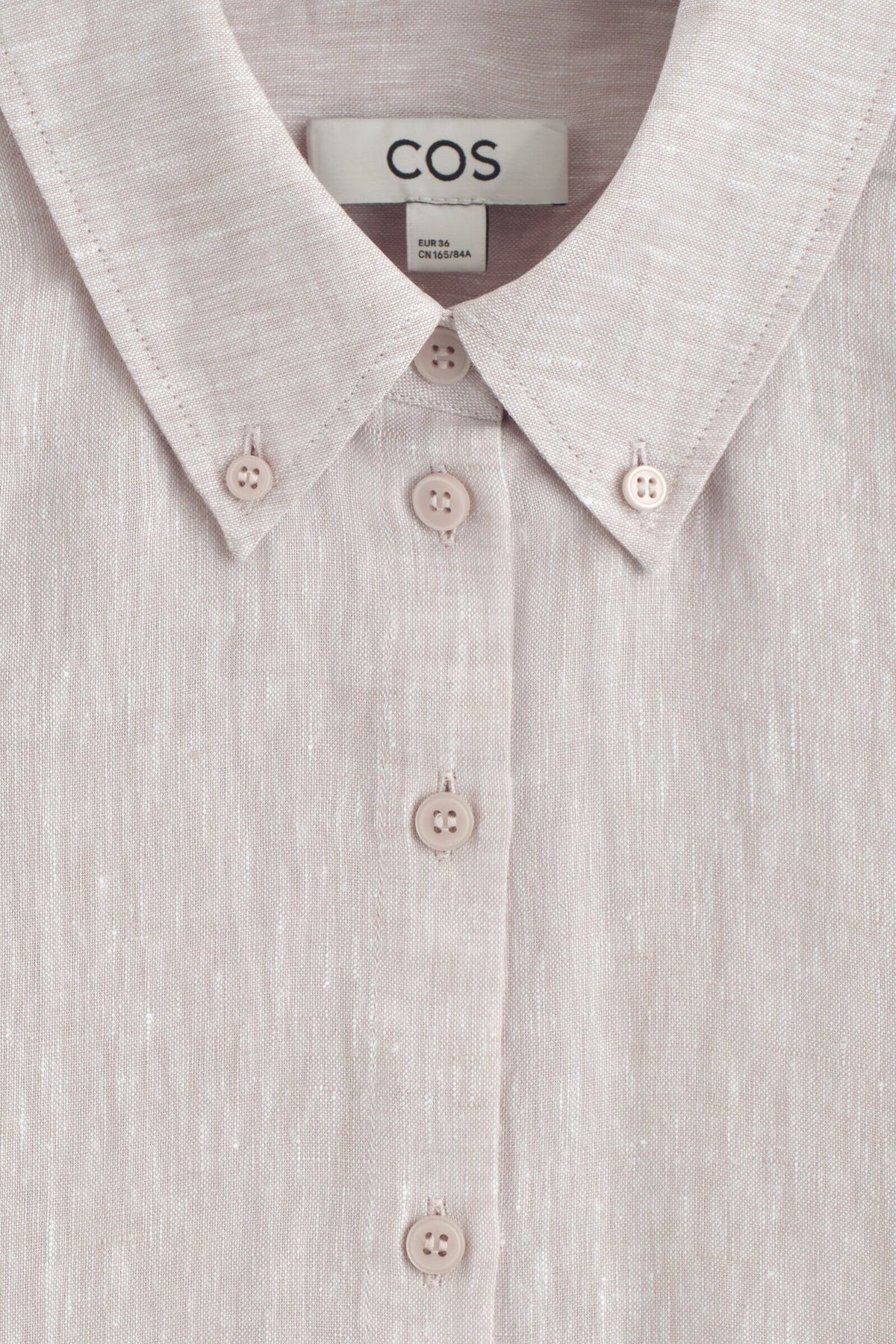 CAMISA DE LINO CON CUELLO ABOTONADO - ROSA CLARO - StillMedia/DescriptiveDetail