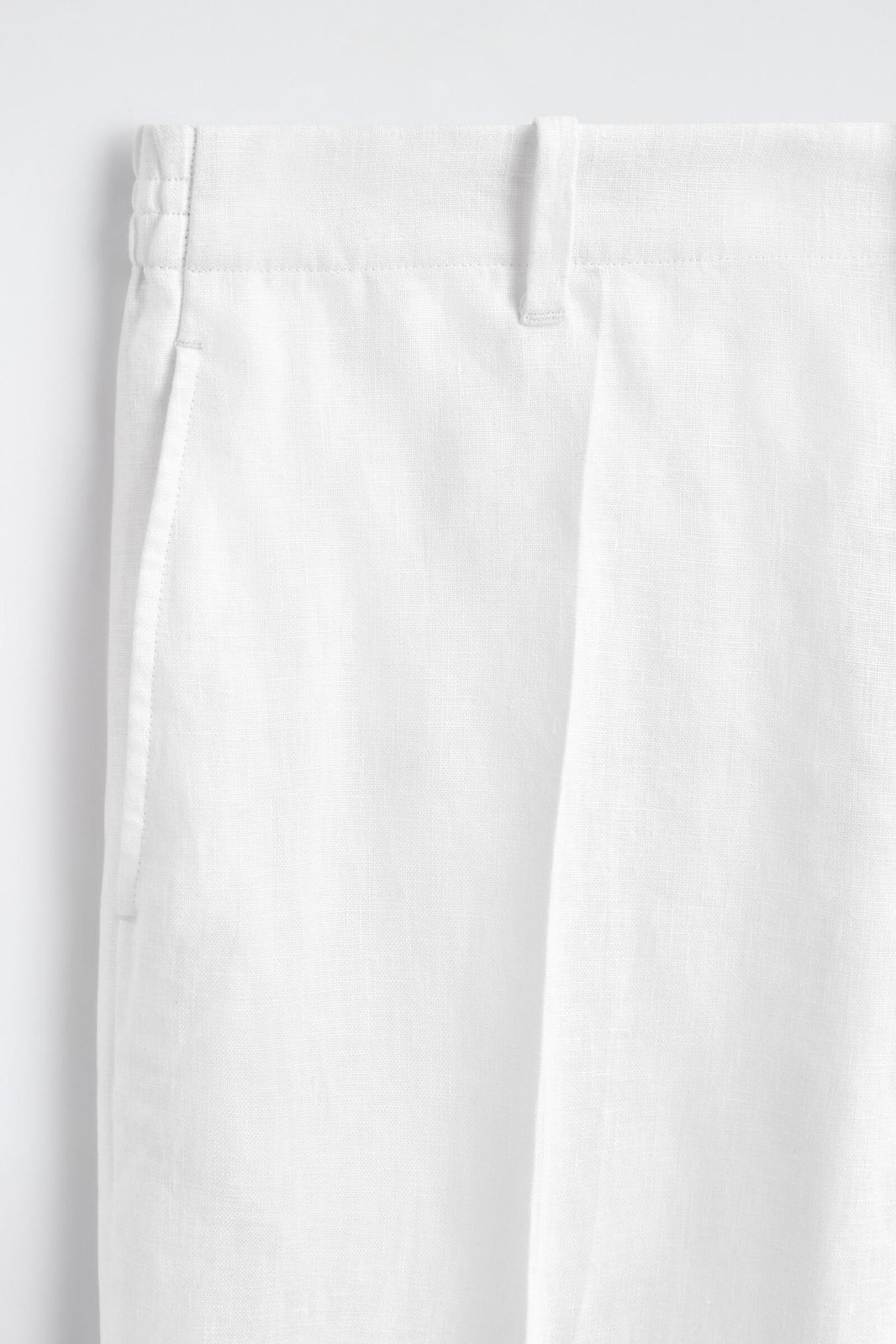 PANTALONES DE LINO DE AJUSTE RELAJADO Y DE CORTE RECTO - BLANCO | DescriptiveDetail