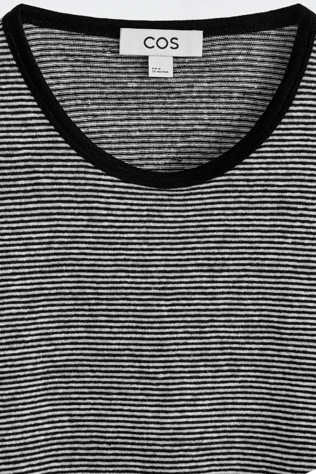 CAMISETA DE JERSEY DE LINO - NEGRO / RAYAS | DescriptiveDetail