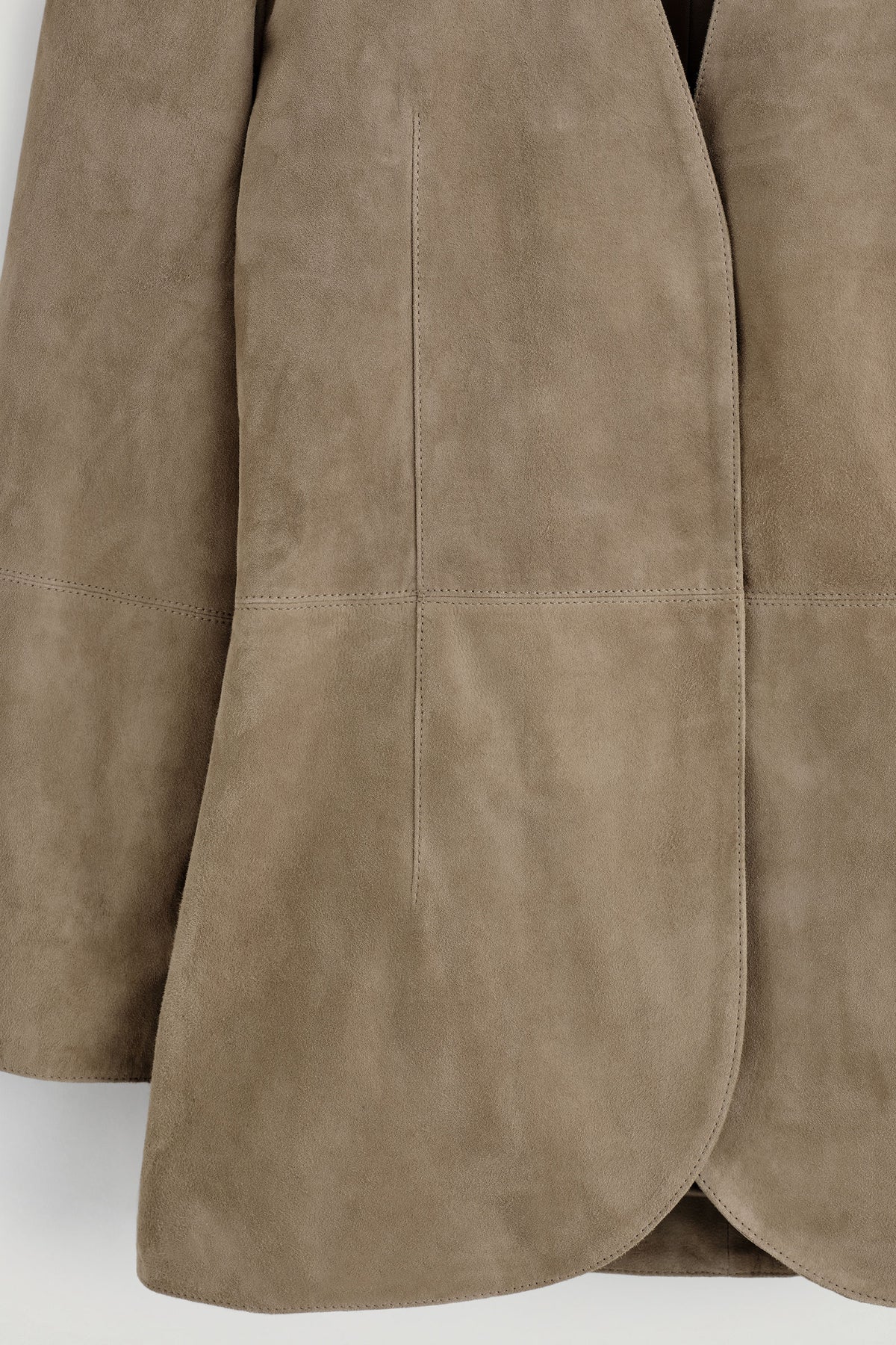 BLAZER DE SUEDE SIN CUELLO - BEIGE - StillMedia/DescriptiveDetail