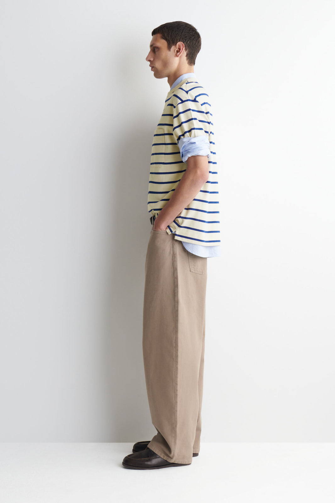 JEANS MALLOW RELAXED-FIT BARREL-LEG - BEIGE
