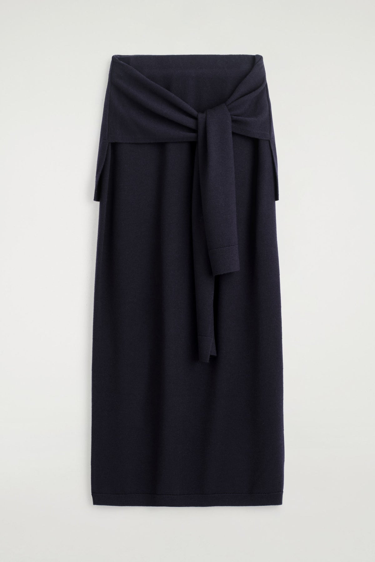 FALDA MIDI DE LANA MERINO CON CINTURÓN - NAVY - StillMedia/DescriptiveStillLife