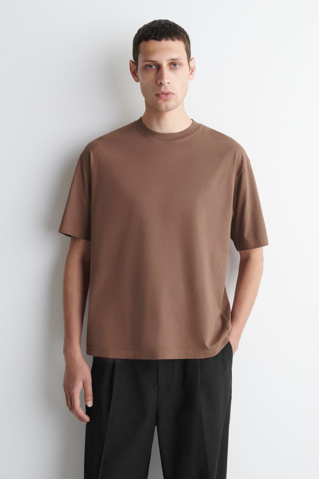 CAMISETA DE ALGODÓN RELAJADA Y LIGERA - MARRÓN CLARO
