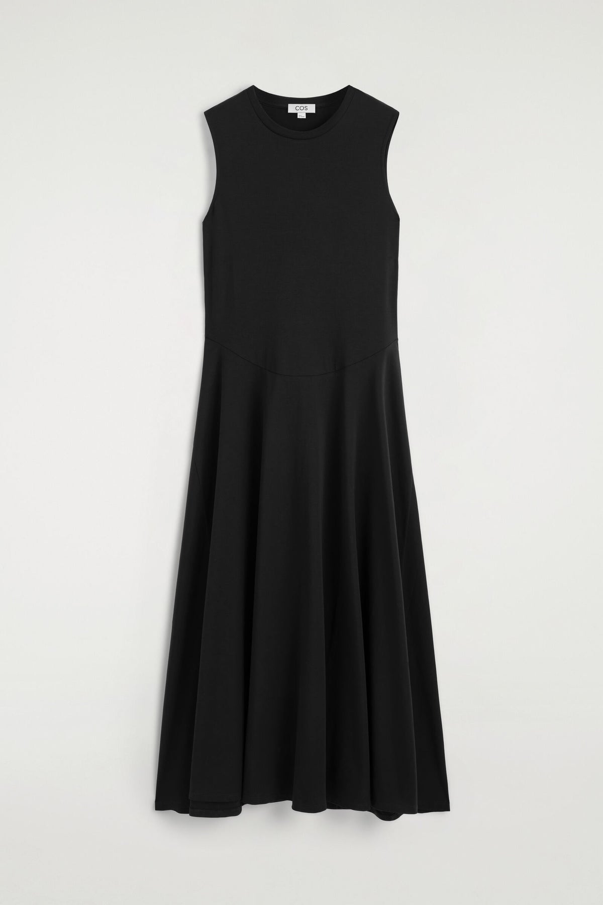 VESTIDO MIDI ESCULTÓRICO DE ALGODÓN-JERSEY - NEGRO | DescriptiveStillLife