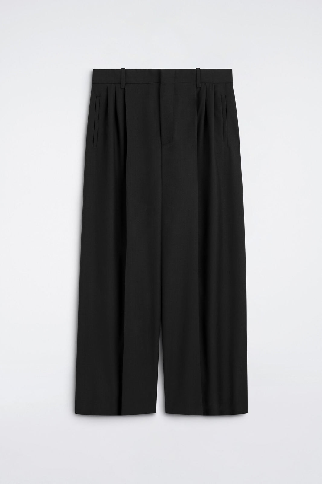 PANTALONES ANCHOS DE PLIEGUES - NEGRO | DescriptiveStillLife