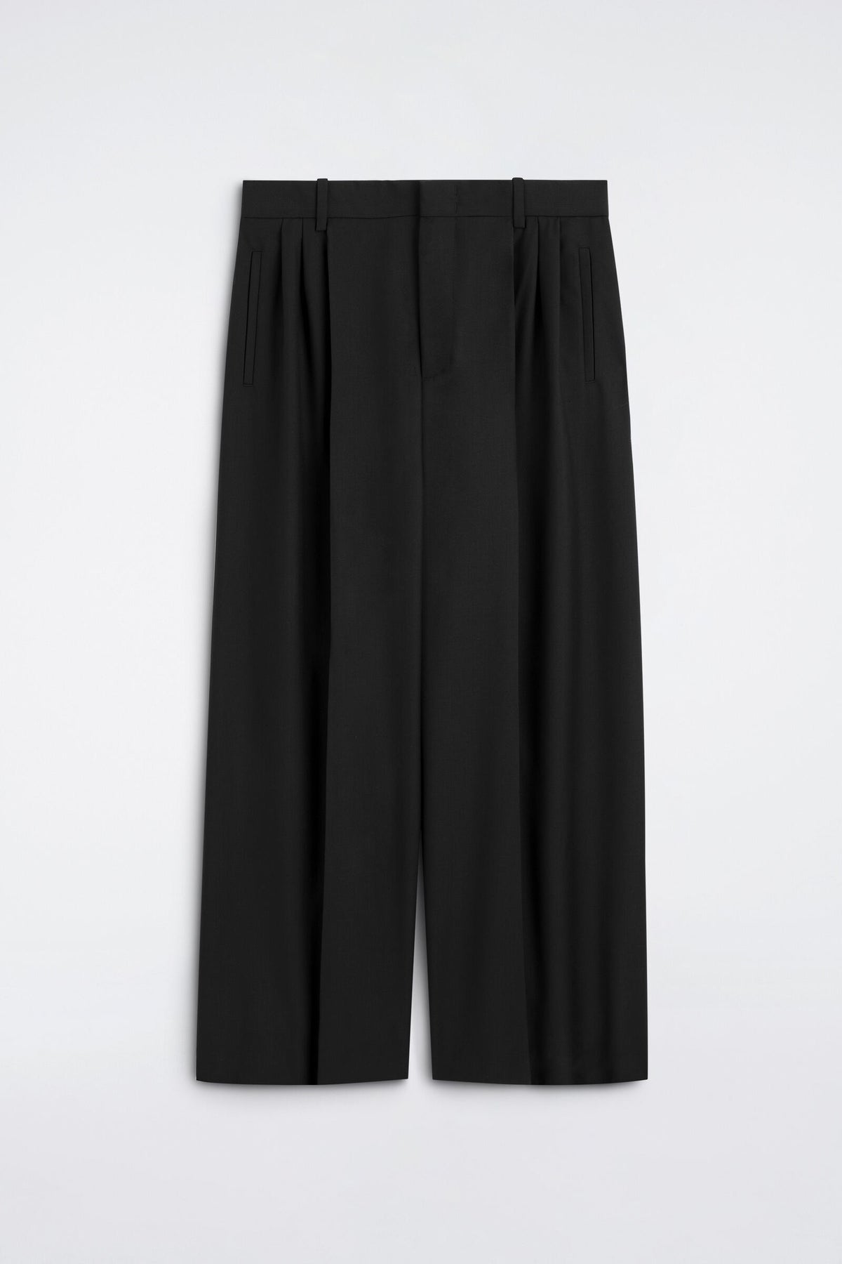 PANTALONES ANCHOS DE PLIEGUES - NEGRO | DescriptiveStillLife