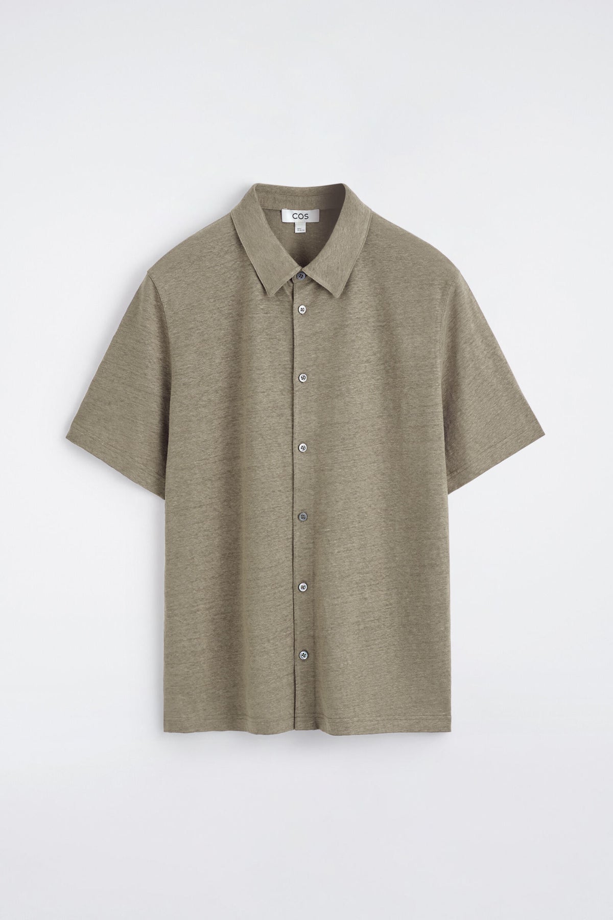 CAMISA DE MANGA CORTA DE JERSEY DE LINO - MARRÓN MEZCLADO | DescriptiveStillLife