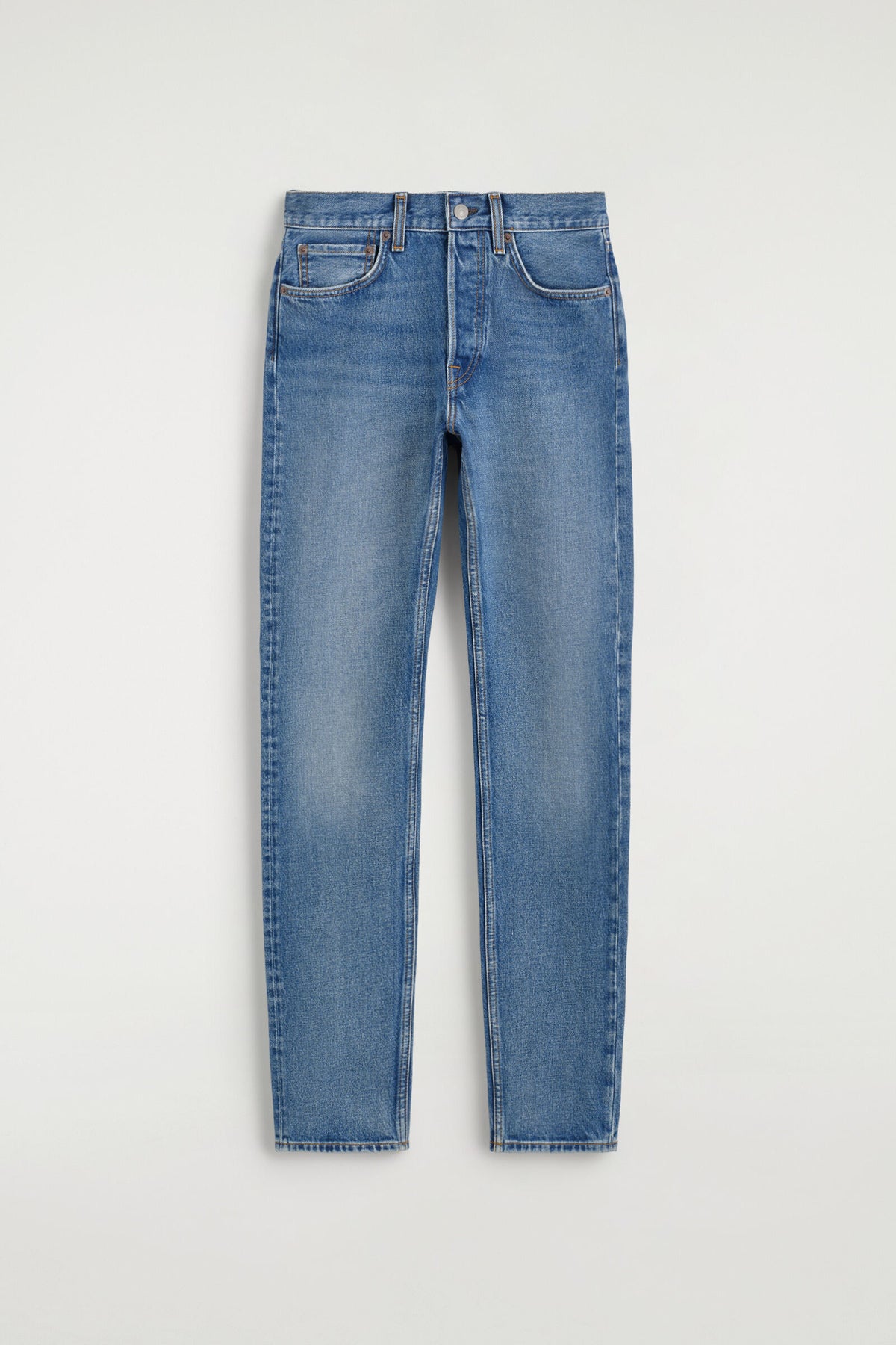 JEANS SLIM-LEG DE TUBERÍA  - AZUL | DescriptiveStillLife