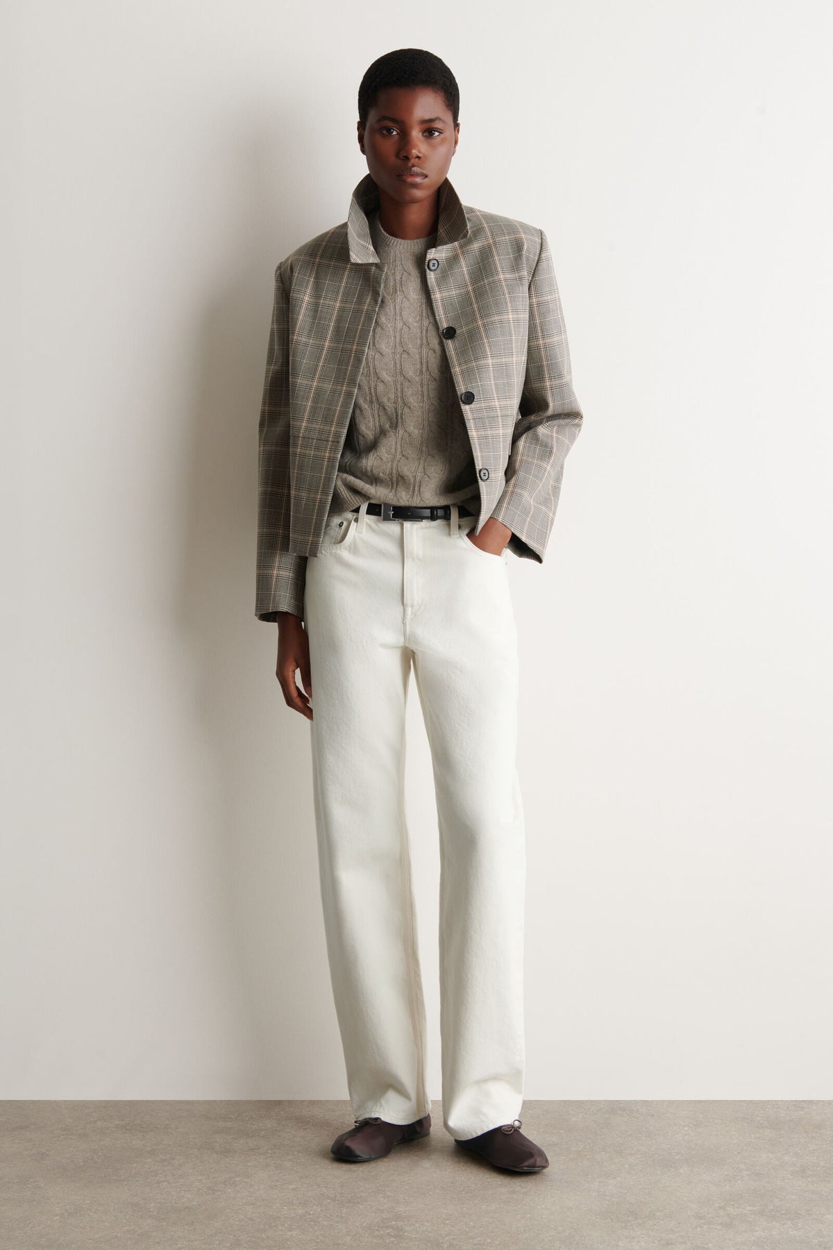 SUÉTER DE CASHMERE TEJIDO DE TRENZA - BEIGE