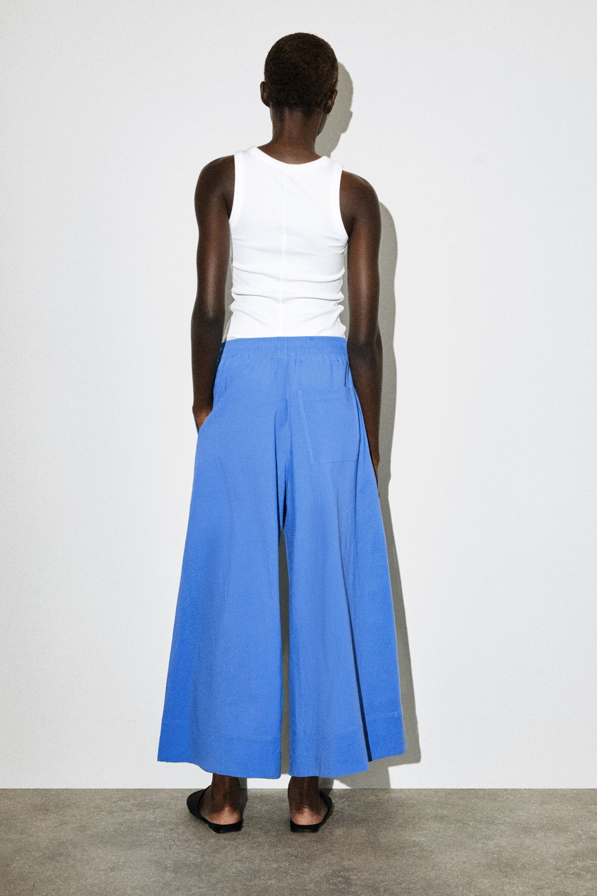 CULOTTES DE SEERSUCKER  - AZUL - StillMedia/Lookbook