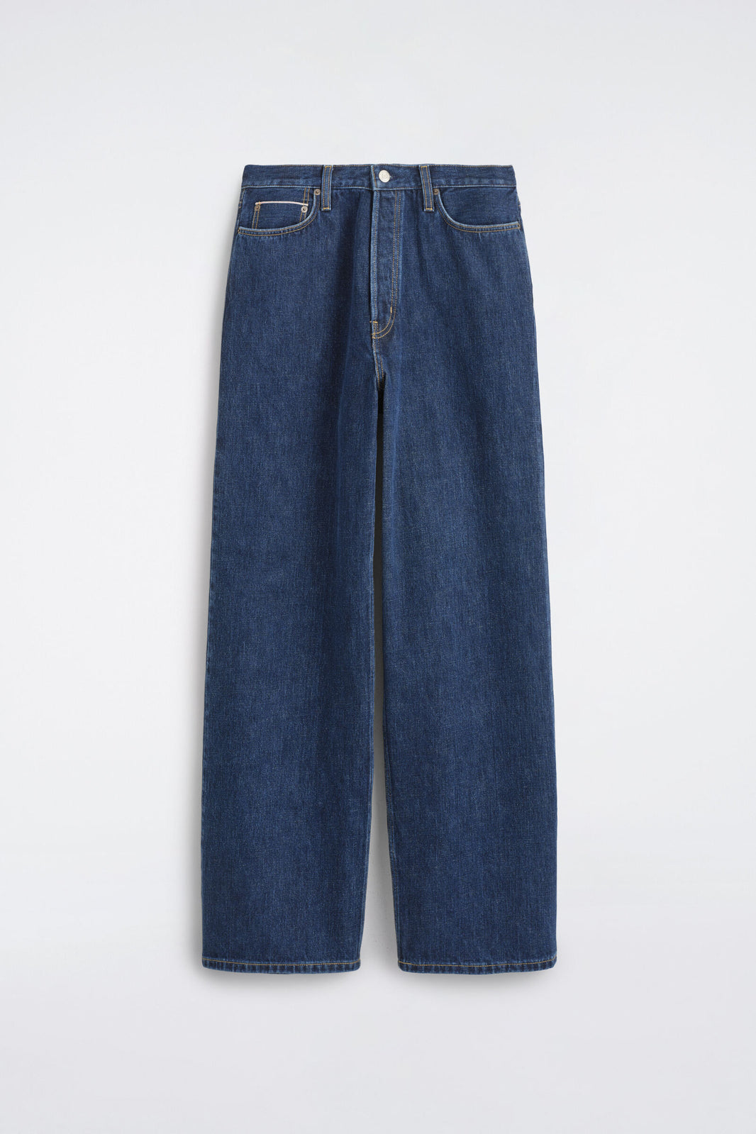 JEANS SELVEDGE DE CORTE SUELTO Y PIERNA ANCHA - AZUL OSCURO | DescriptiveStillLife