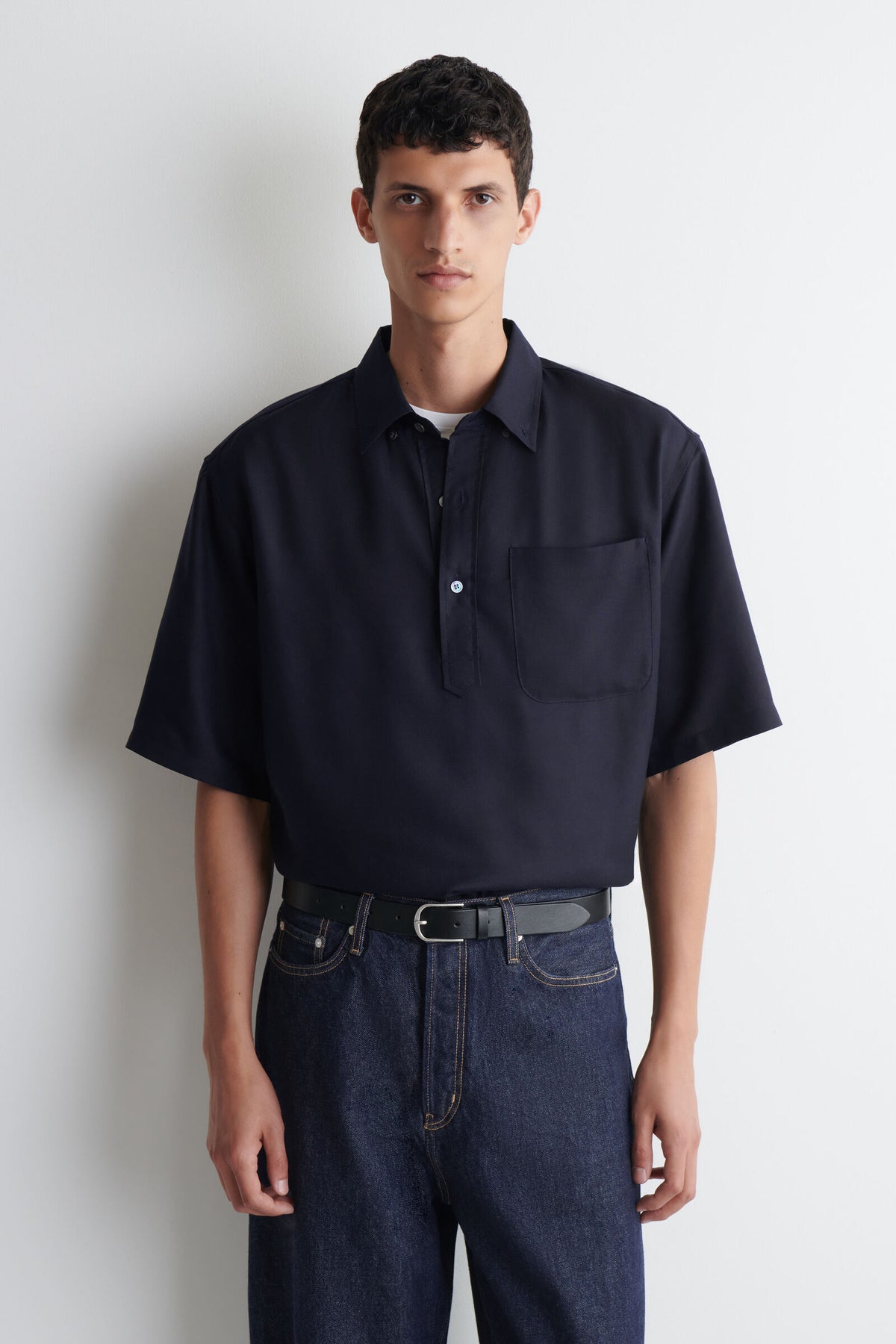 CAMISA POPOVER OVERSIZE - AZUL MARINO