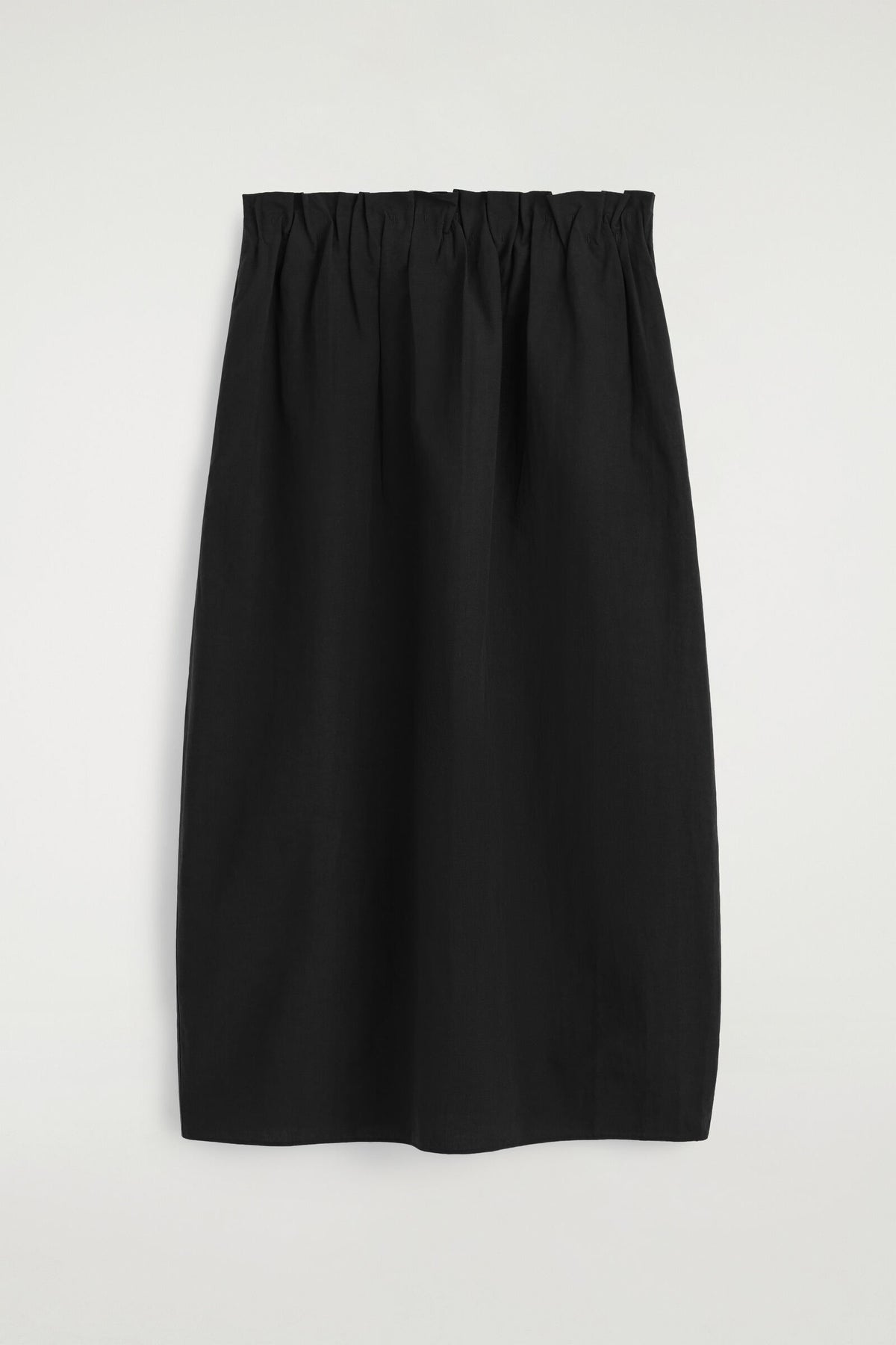FALDA MIDI DE GLOBO DE ALGODÓN-LINEN - NEGRO | DescriptiveStillLife