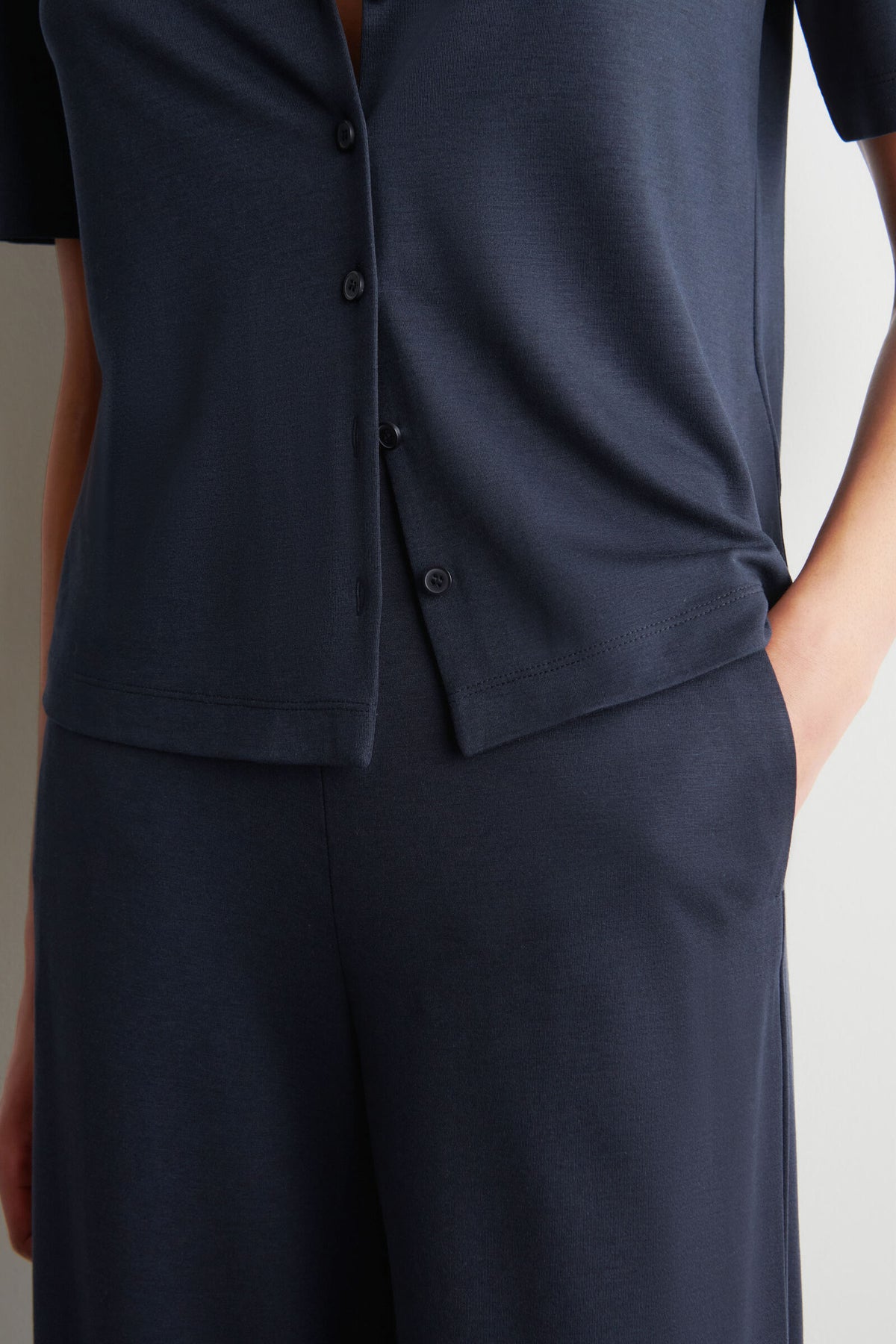 PANTALONES DE JERSEY DE MODAL - MARINO