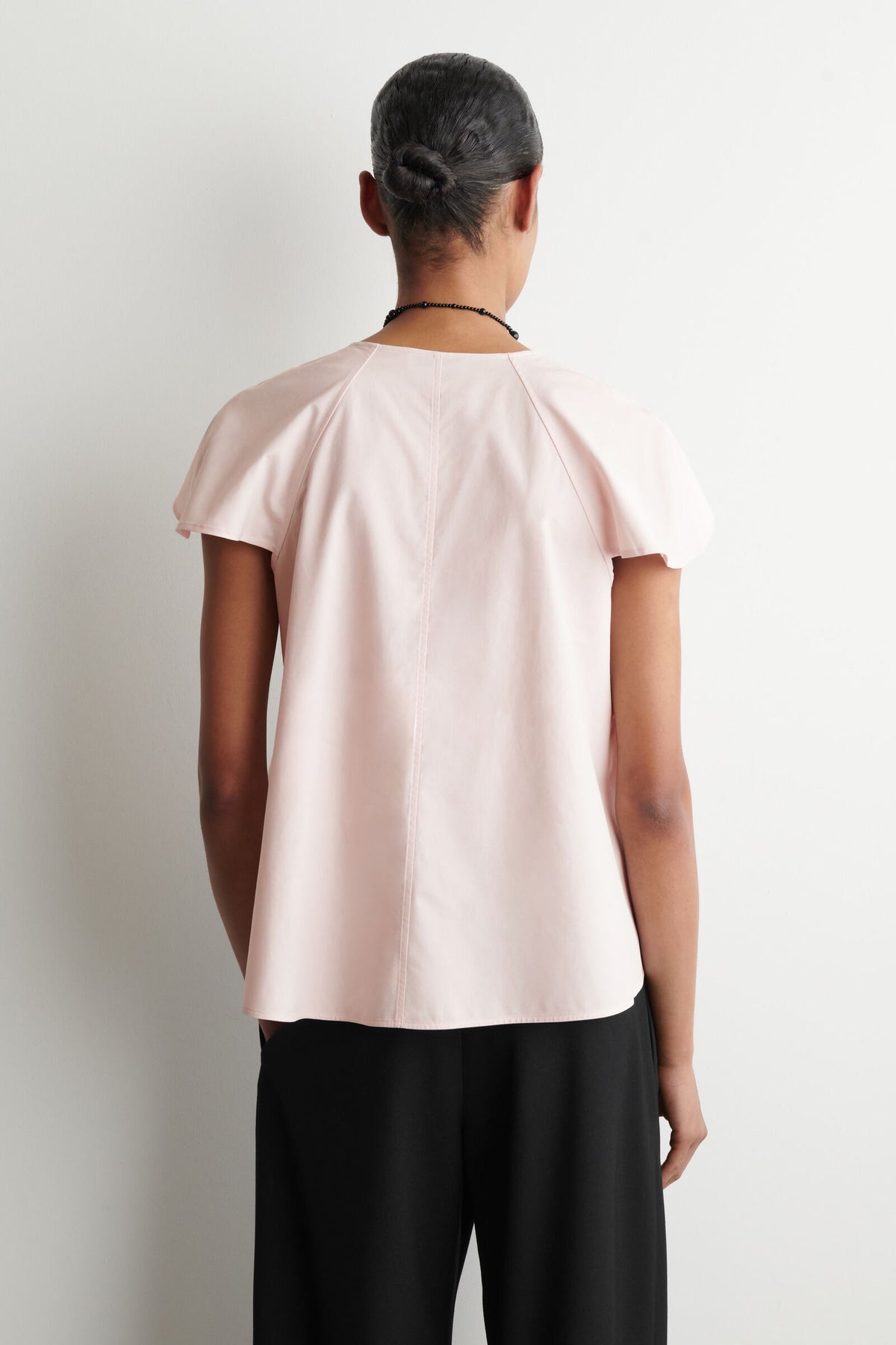 BLUSA DE ALGODÓN CON MANGAS ACAMPANADAS - ROSADO