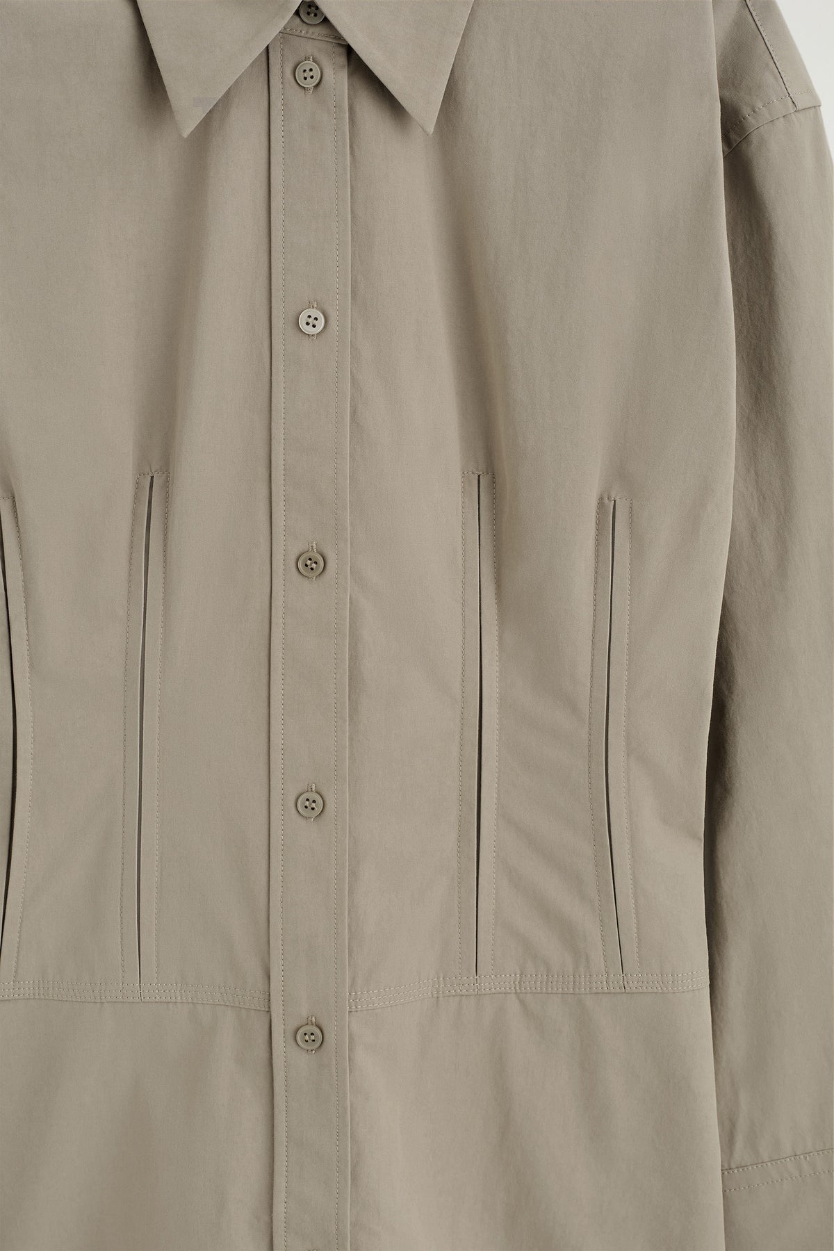 VESTIDO CAMISERO DE ALGODÓN CINTURADO - GRIS - StillMedia/DescriptiveDetail
