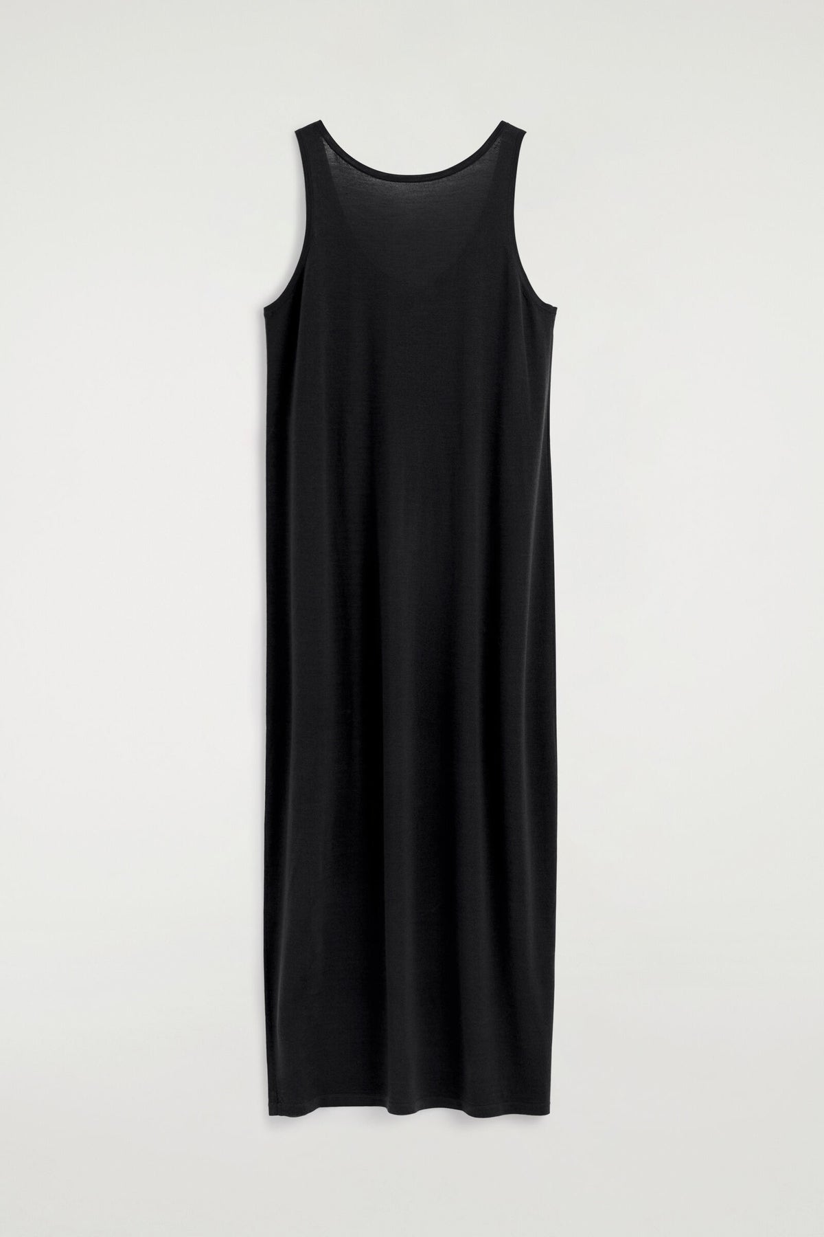 VESTIDO MAXI DE LANA MERINO REDONDEADO - NEGRO - StillMedia/DescriptiveStillLife