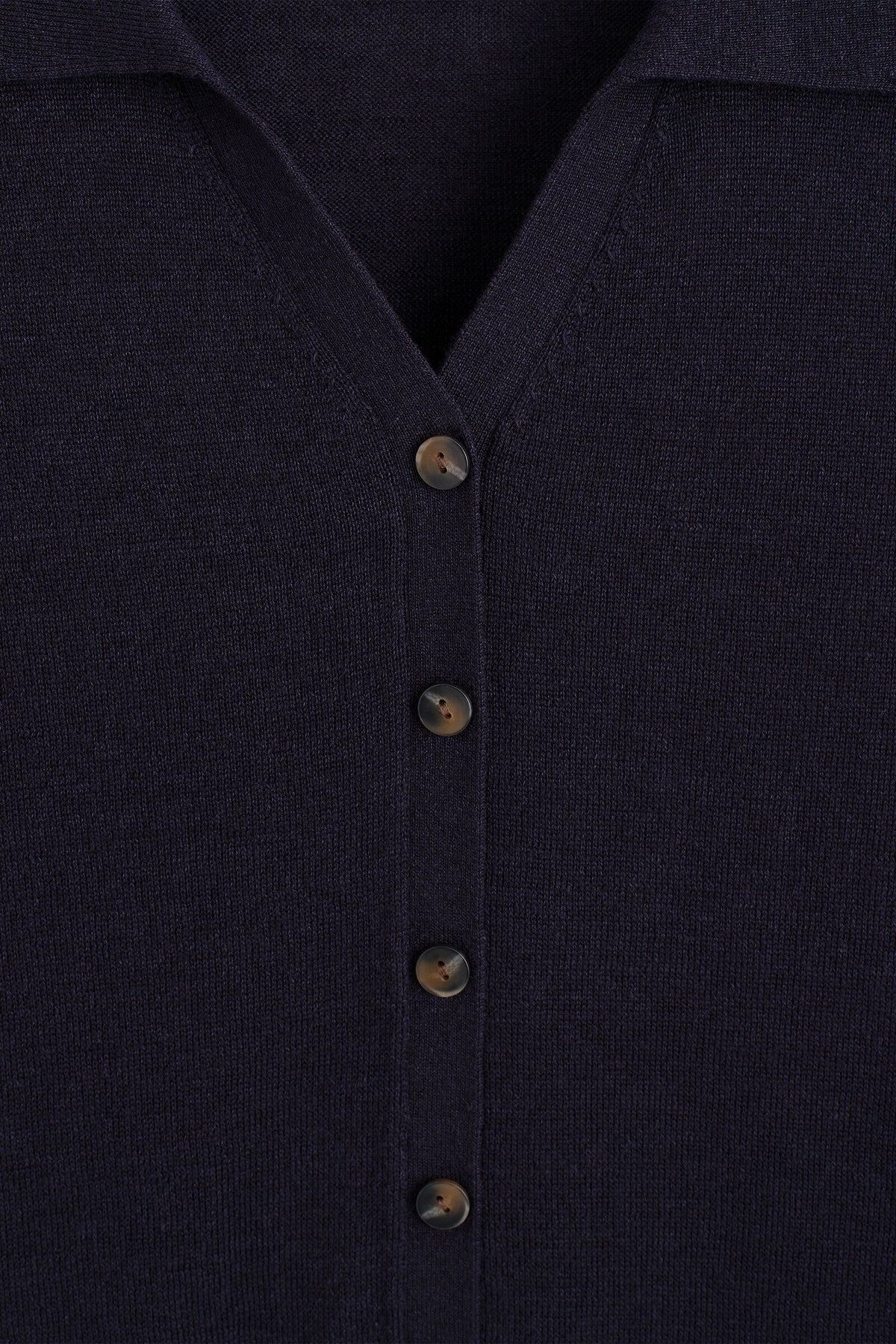 CAMISA DE LINO-MERINO DE MANGA CORTA TEJIDA - MARINO | DescriptiveDetail