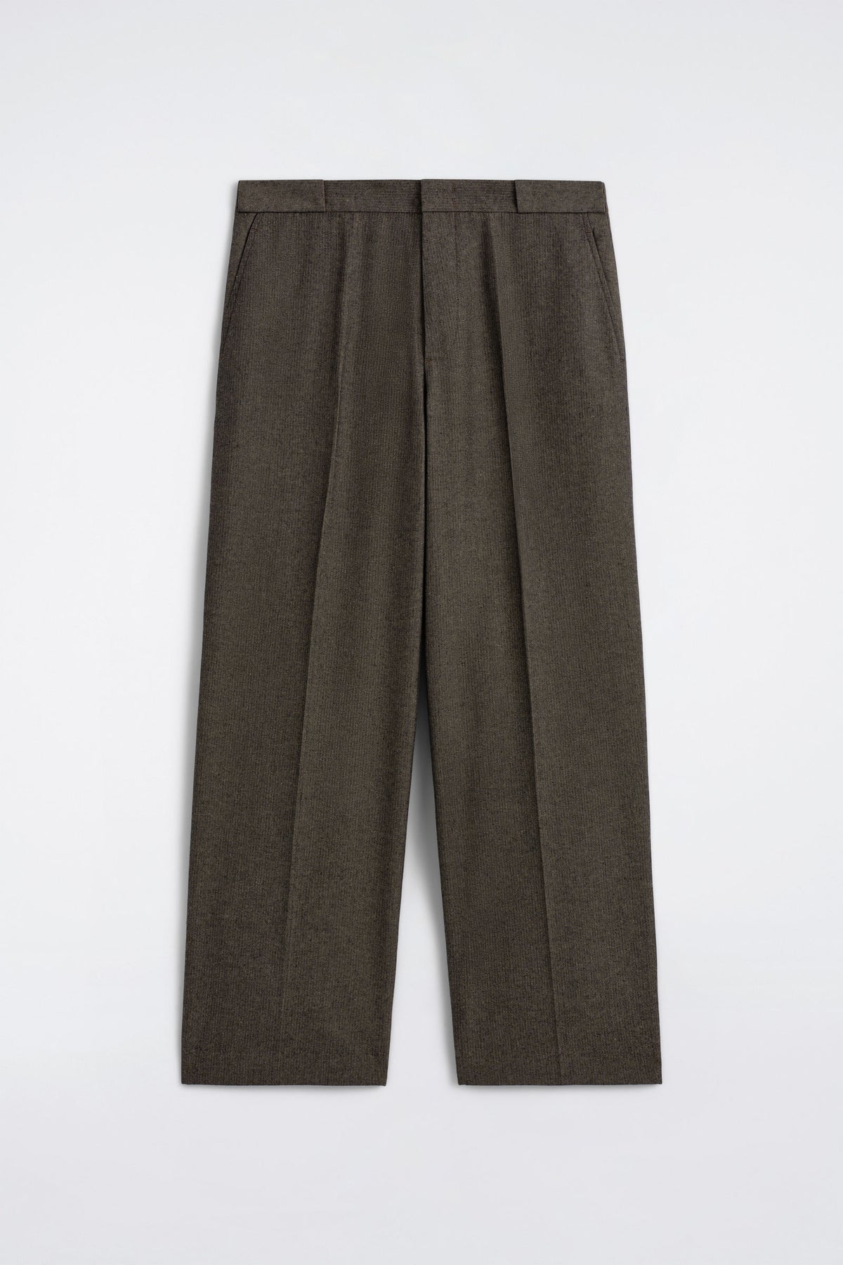 PANTALONES WIDE-LEG RELAJADOS DE ESPIGA - MARRÓN OSCURO - StillMedia/DescriptiveStillLife