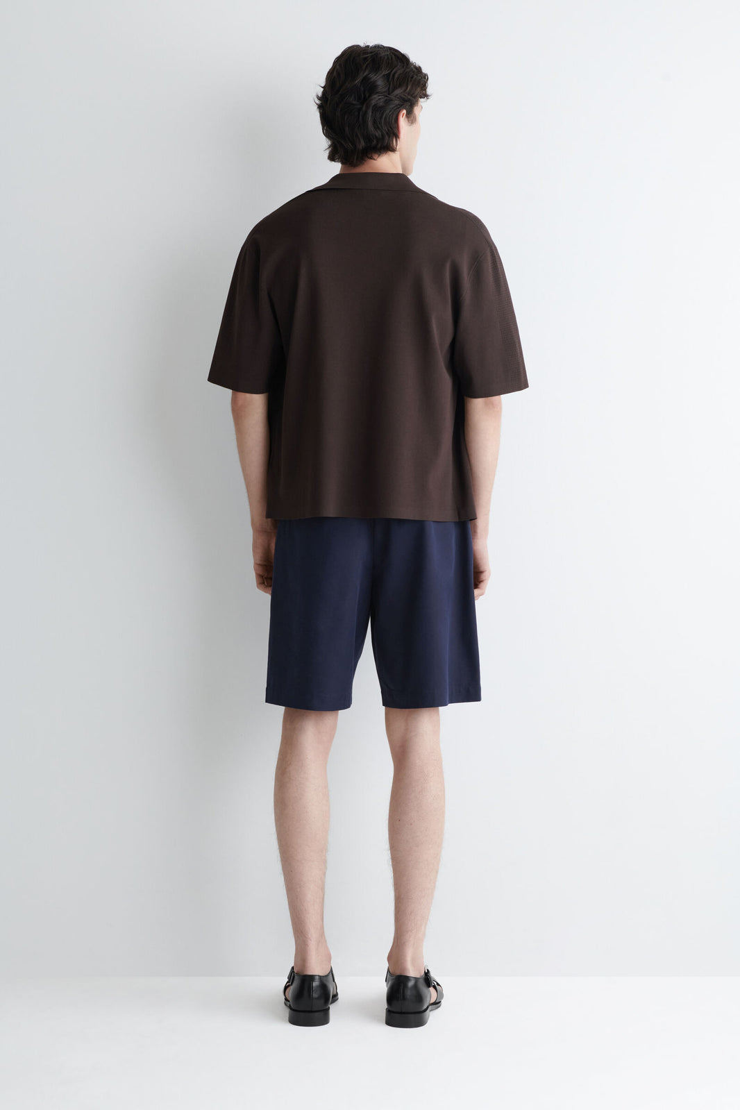 SHORTS DE CHINO DE ALGODÓN DE CORTE RECTO - NAVY