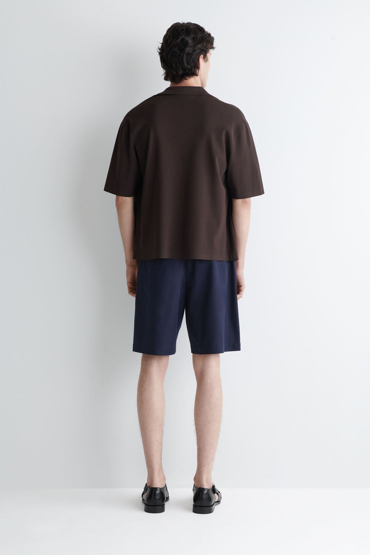 SHORTS DE CHINO DE ALGODÓN DE CORTE RECTO - NAVY