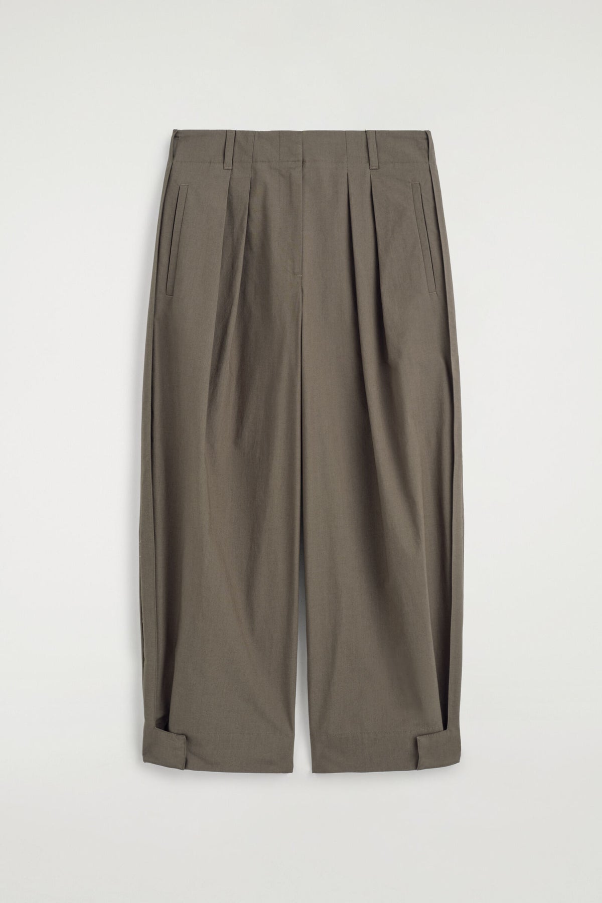 PANTALONES UTILITY CÓNICOS DE ALGODÓN PLISADOS - MARRÓN | DescriptiveStillLife