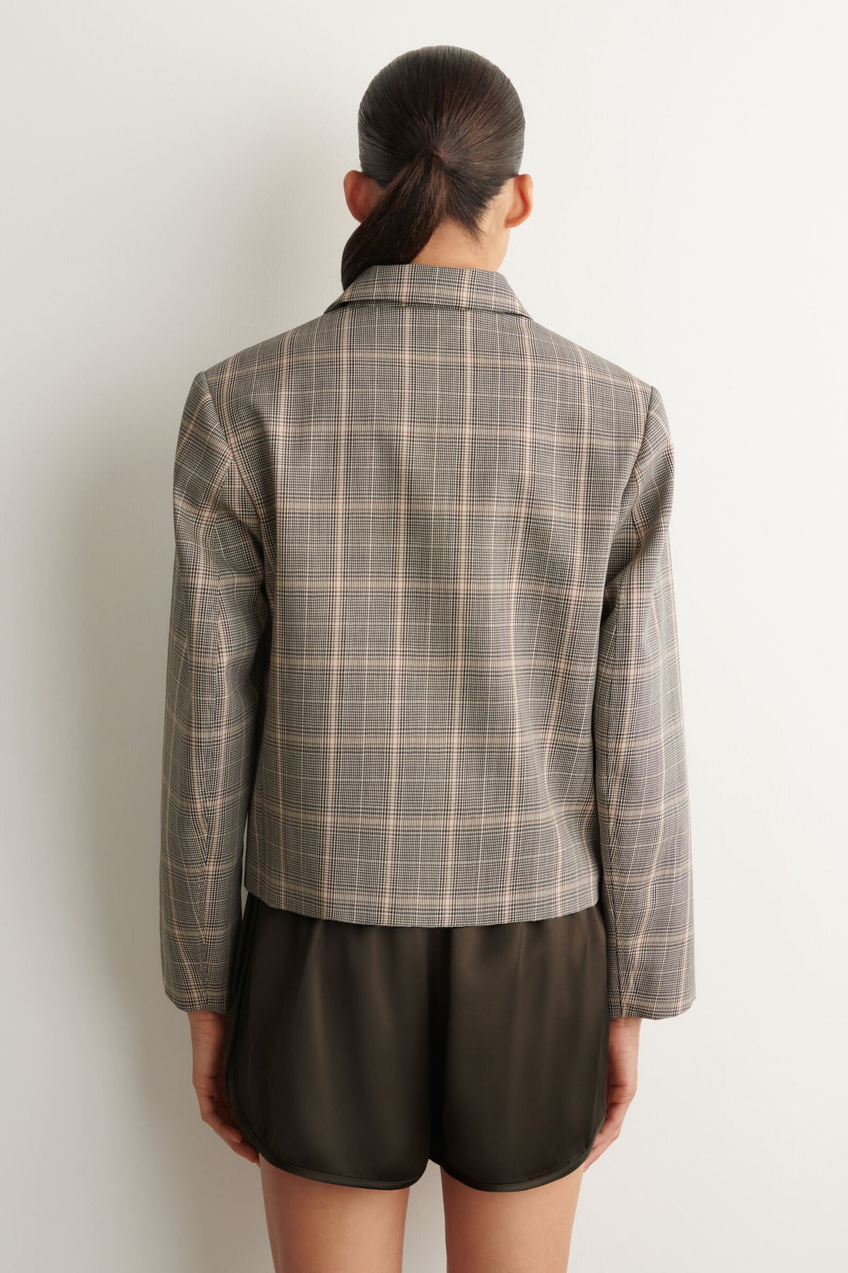 CHAQUETA DE LANA A CUADROS - BEIGE / A CUADROS