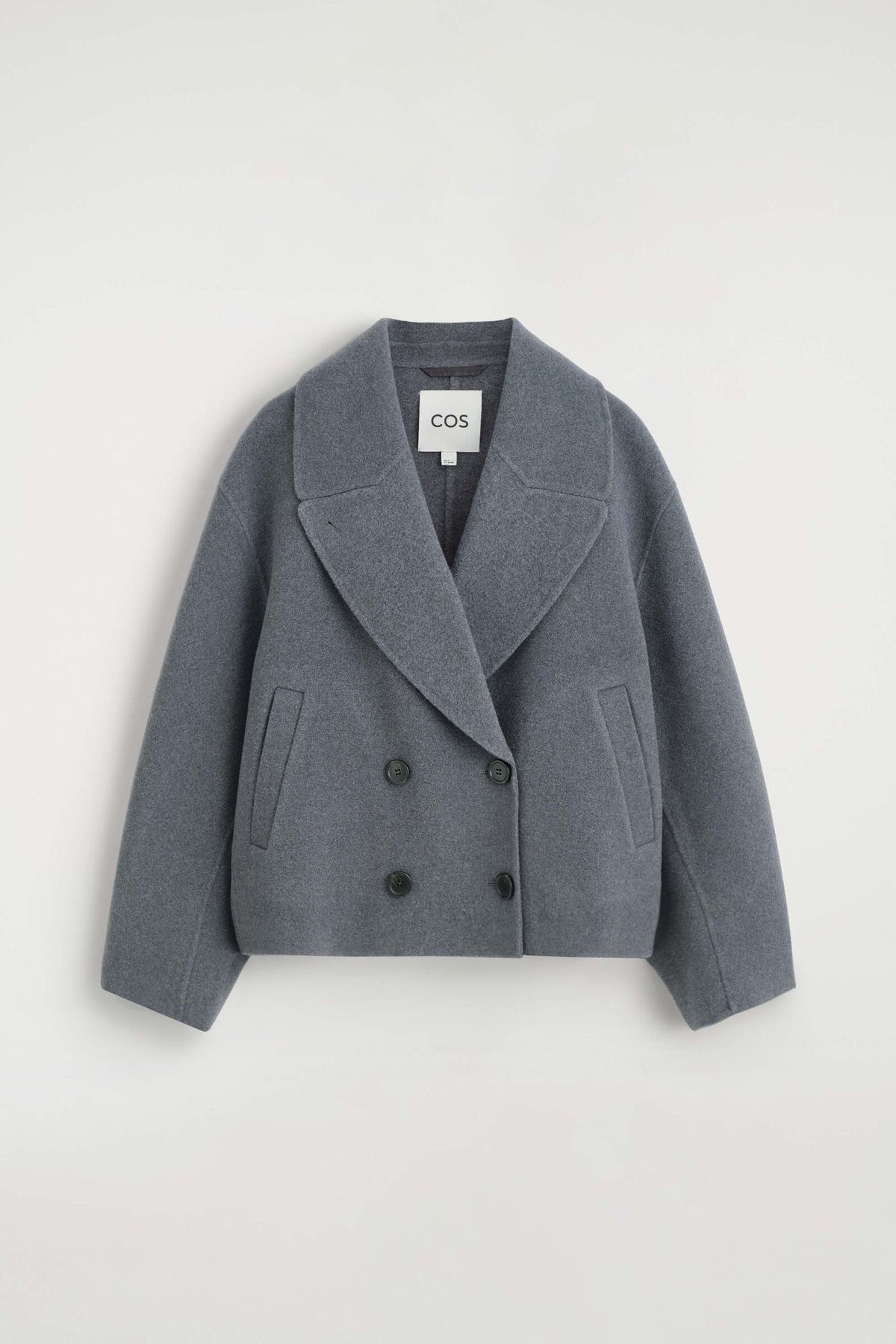 SACO DE LANA REVERSIBLE Y DE CORTE AMPLIO - GRIS MÉLANGE