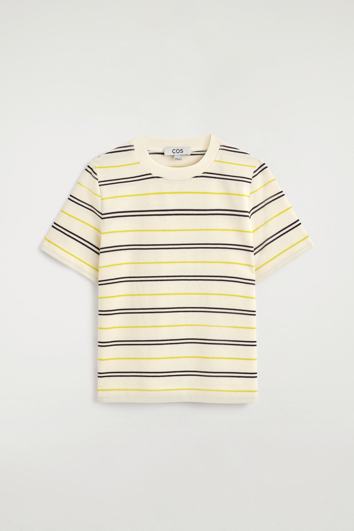 CAMISETA DE CORTE LIMPIO - MARFIL / AMARILLO / RAYADO