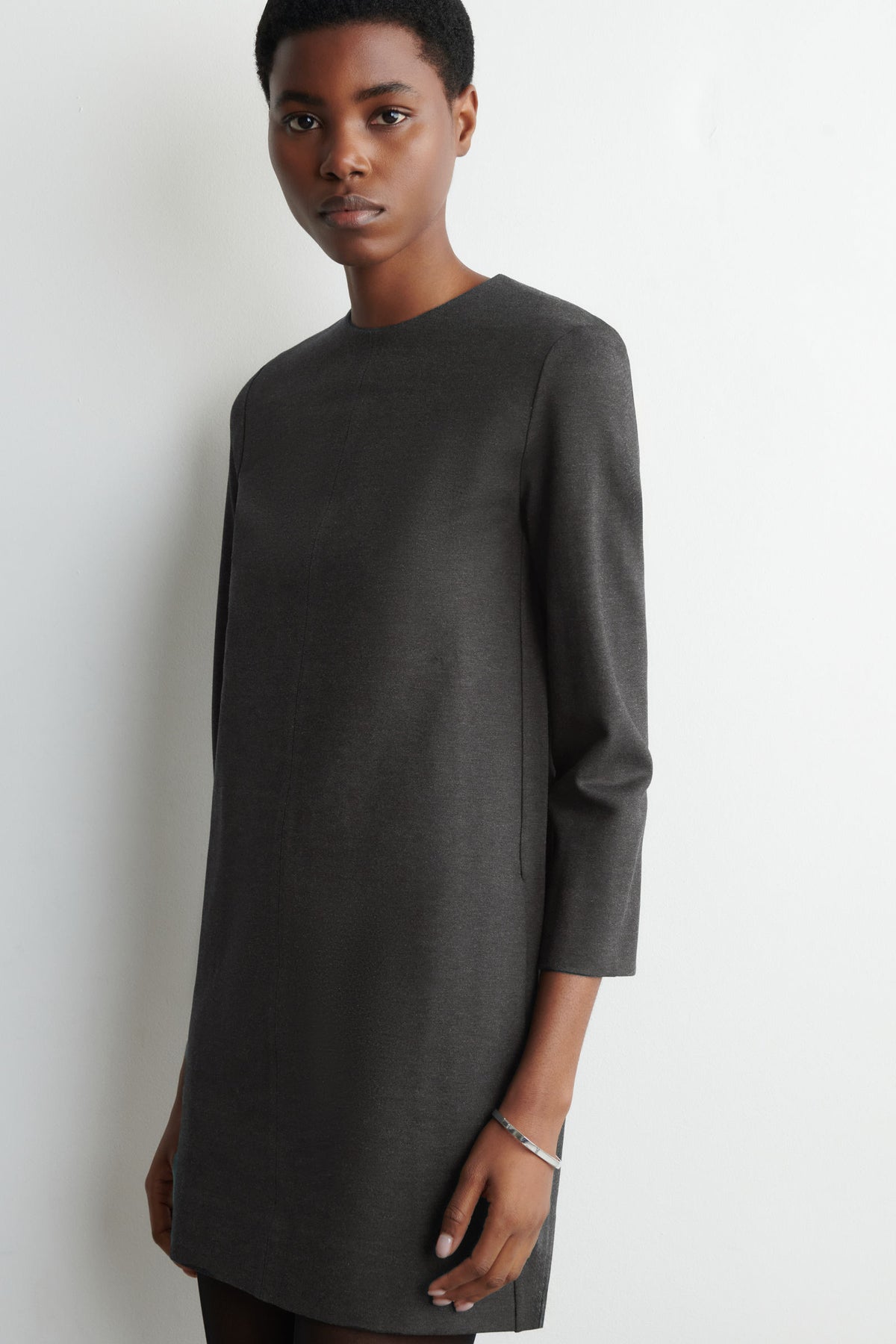 VESTIDO MINI DE JERSEY SASTRERO - GRIS OSCURO - StillMedia/Lookbook