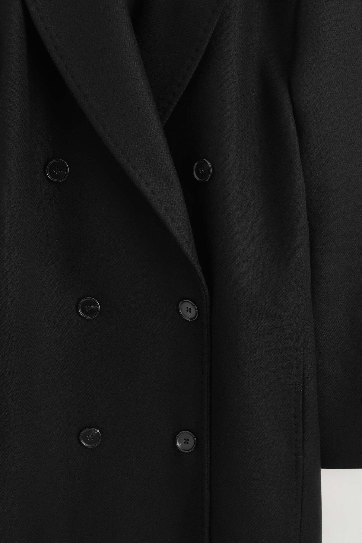 ABRIGO SASTRERO REVERSIBLE DE MEZCLA DE LANA - NEGRO | DescriptiveDetail