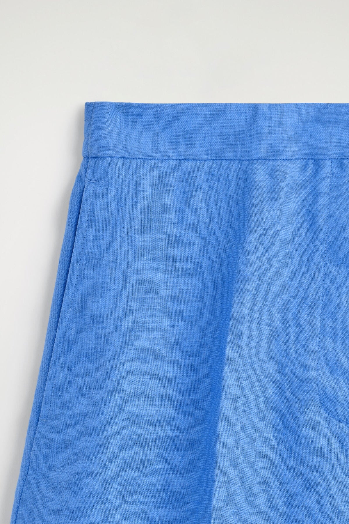 SHORTS DE LINO SASTRE CON ELÁSTICO - AZUL - StillMedia/DescriptiveDetail