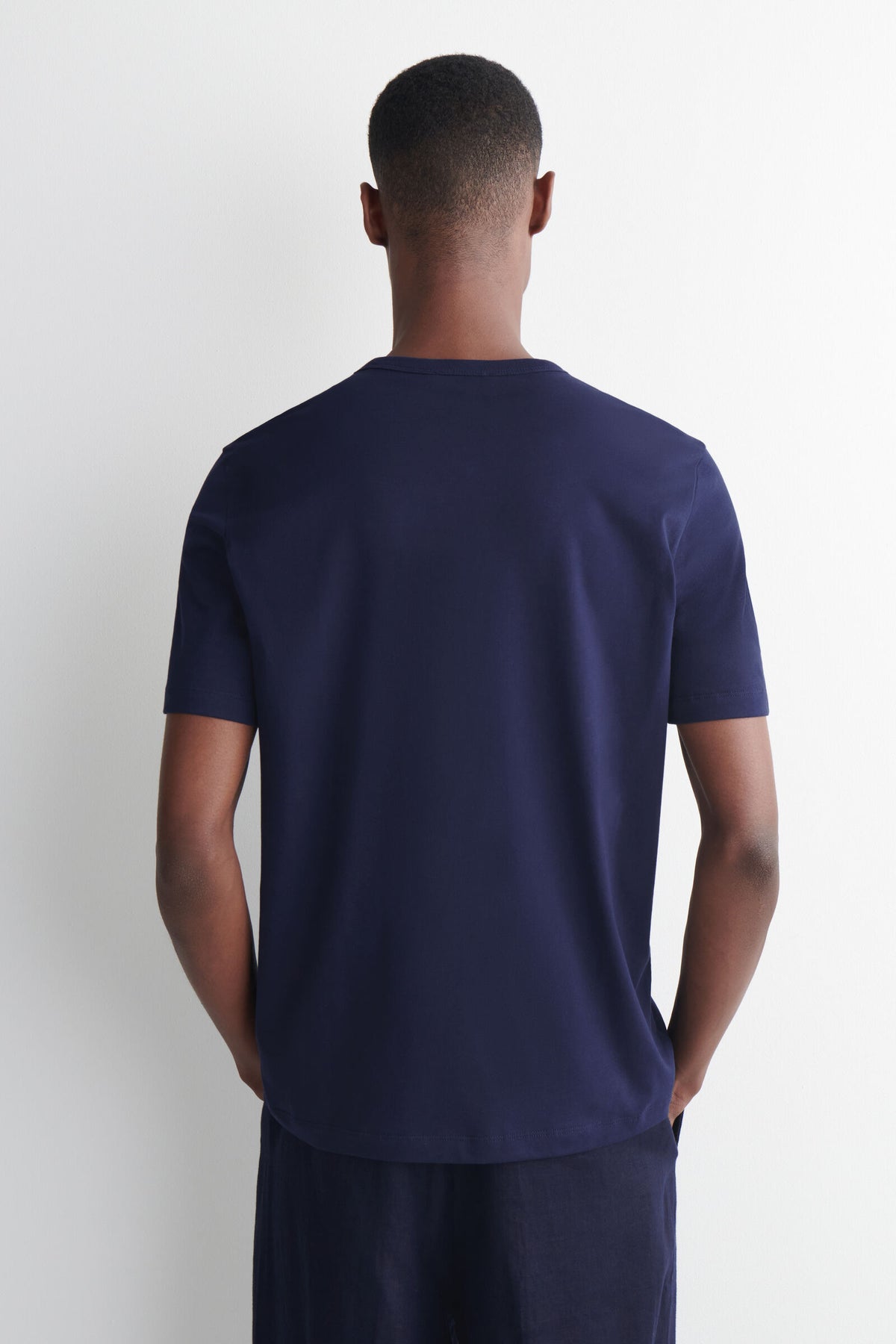 CAMISETA DE ALGODÓN PEINADO - AZUL OSCURO