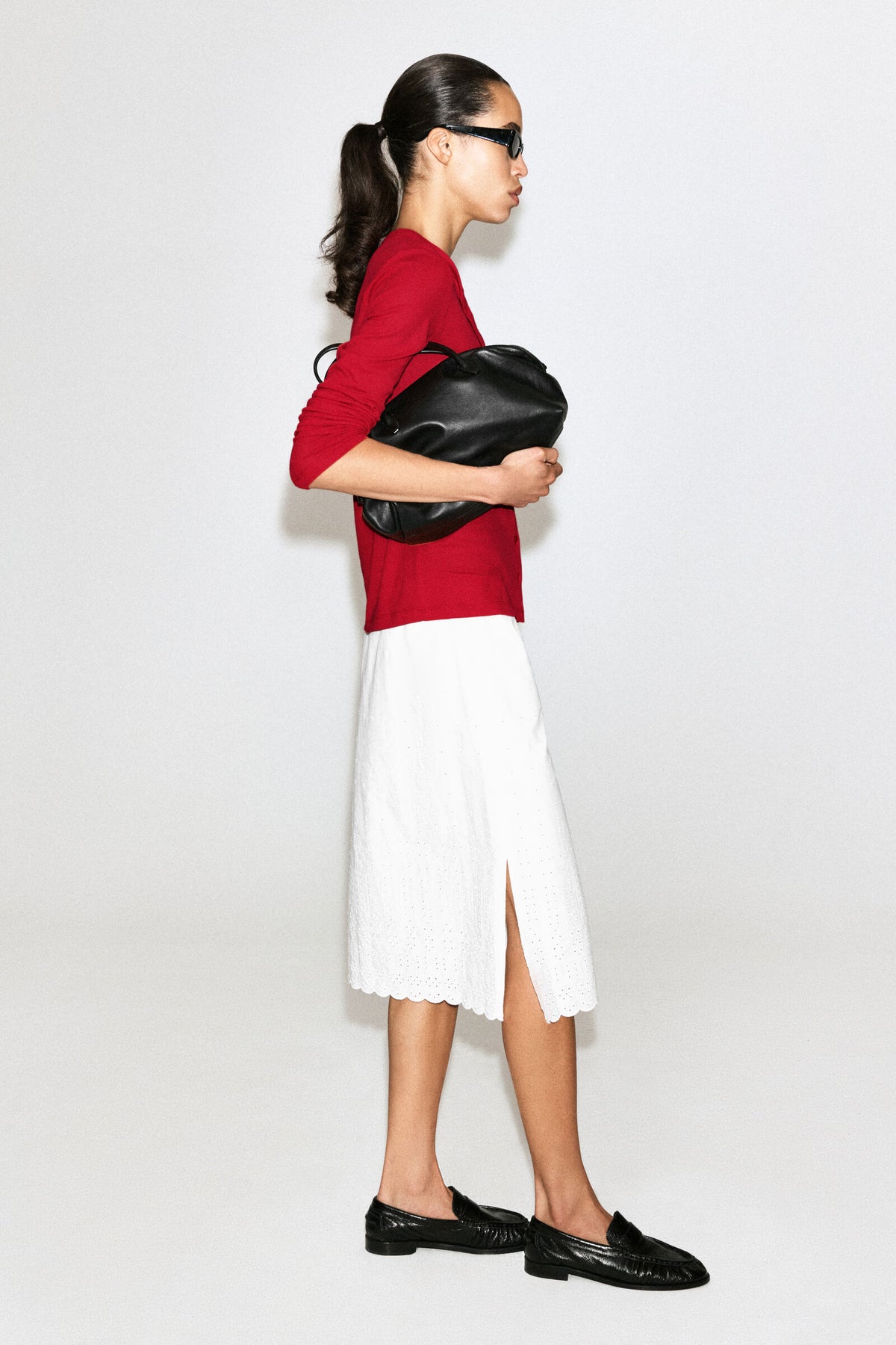 JERSEY CÁRDIGAN TOP - ROJO