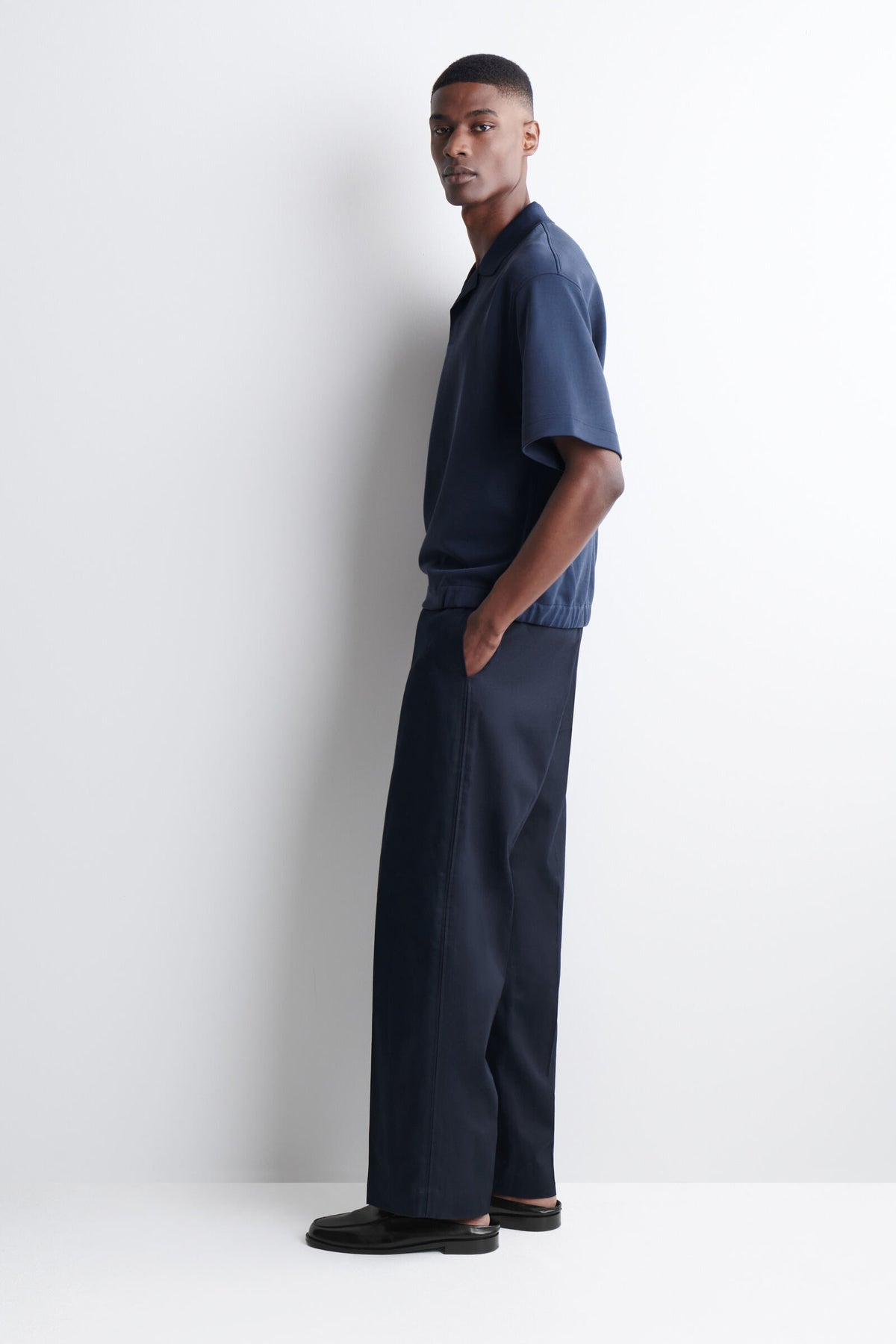 POLO DE ALGODÓN-SARGA CON FORRO DE JERSEY - AZUL MARINO - StillMedia/Lookbook