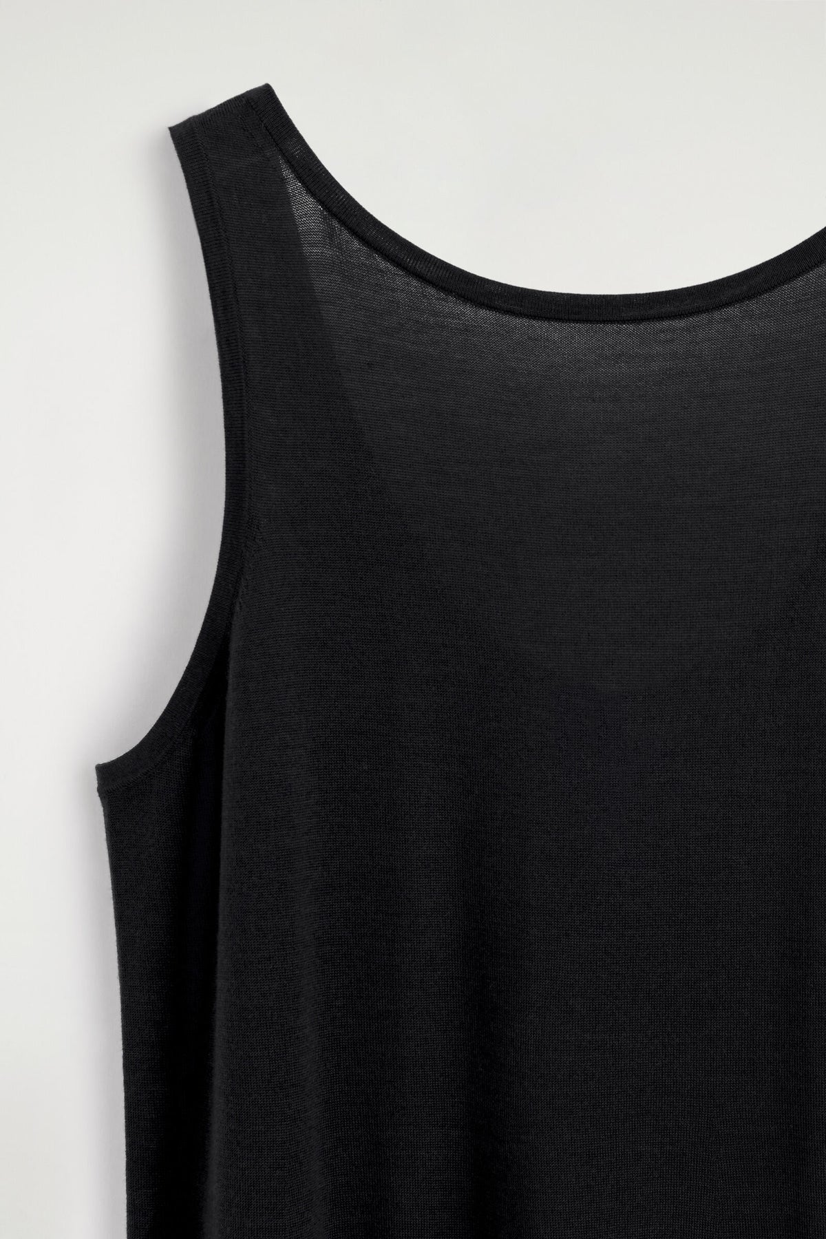 VESTIDO MAXI DE LANA MERINO REDONDEADO - NEGRO - StillMedia/DescriptiveDetail