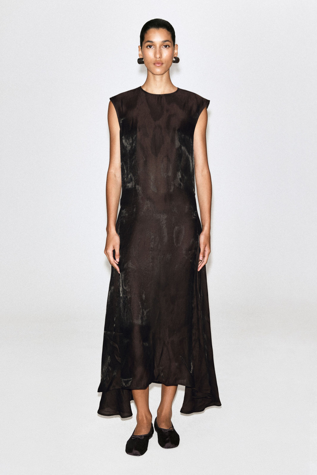 VESTIDO MIDI DE JACQUARD ANIMAL - MARRÓN / EFECTO ANIMAL