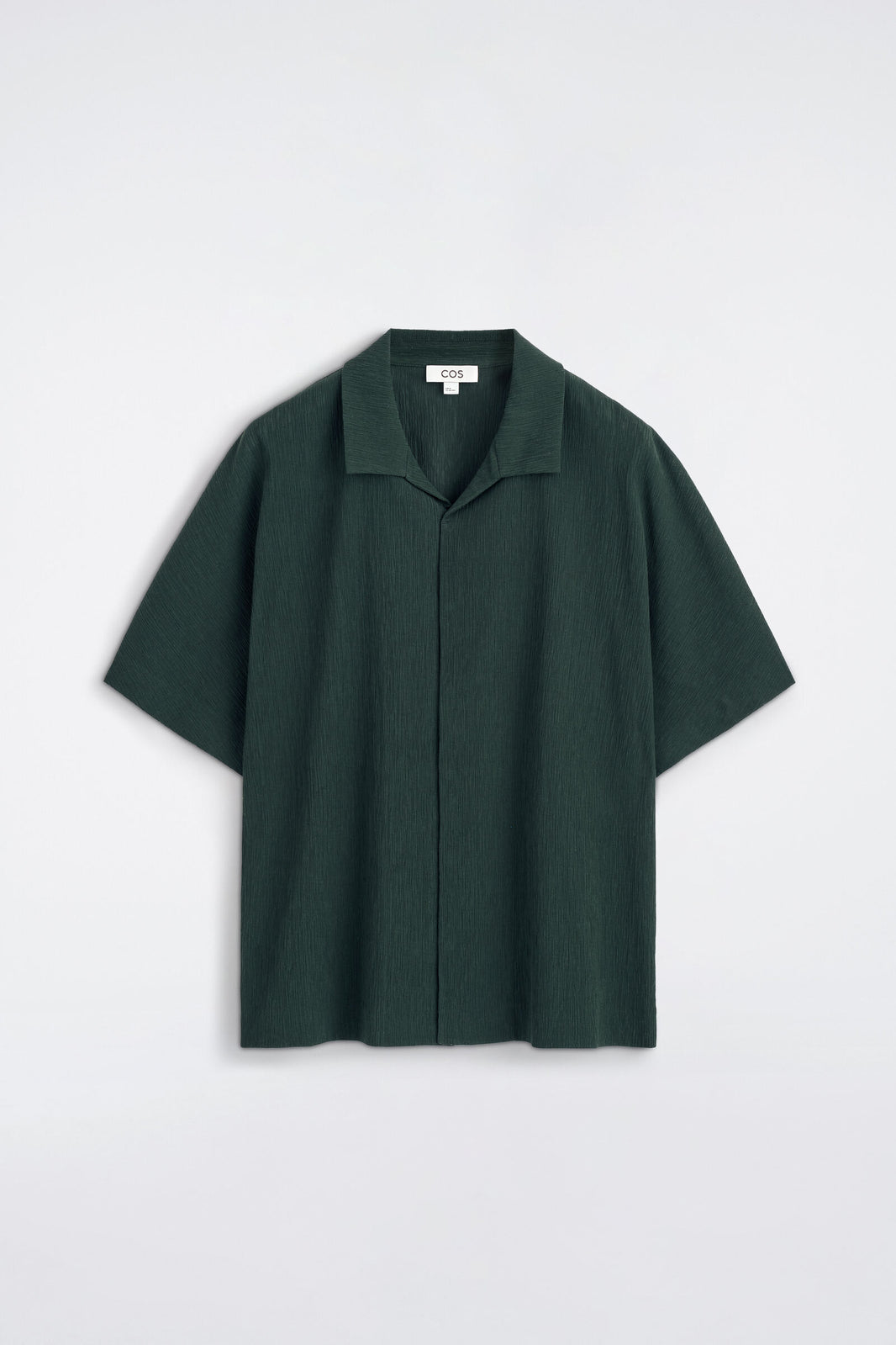 CAMISA DE ALGODÓN ARRUGADO - VERDE OSCURO | DescriptiveStillLife