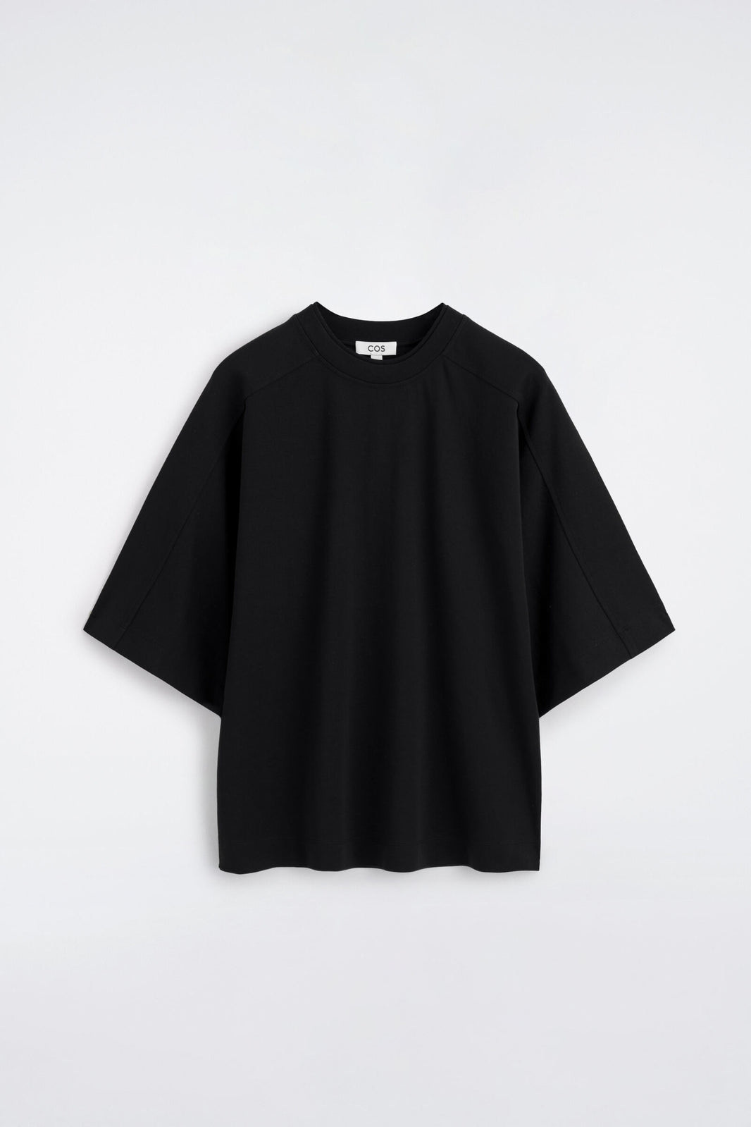 CAMISETA DE ALGODÓN INTERLOCK OVERSIZED - NEGRO | DescriptiveStillLife