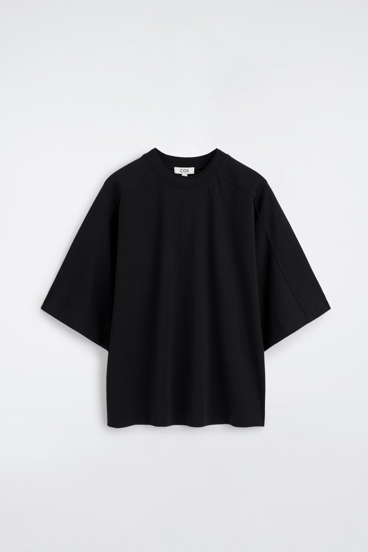 CAMISETA DE ALGODÓN INTERLOCK OVERSIZED - NEGRO | DescriptiveStillLife