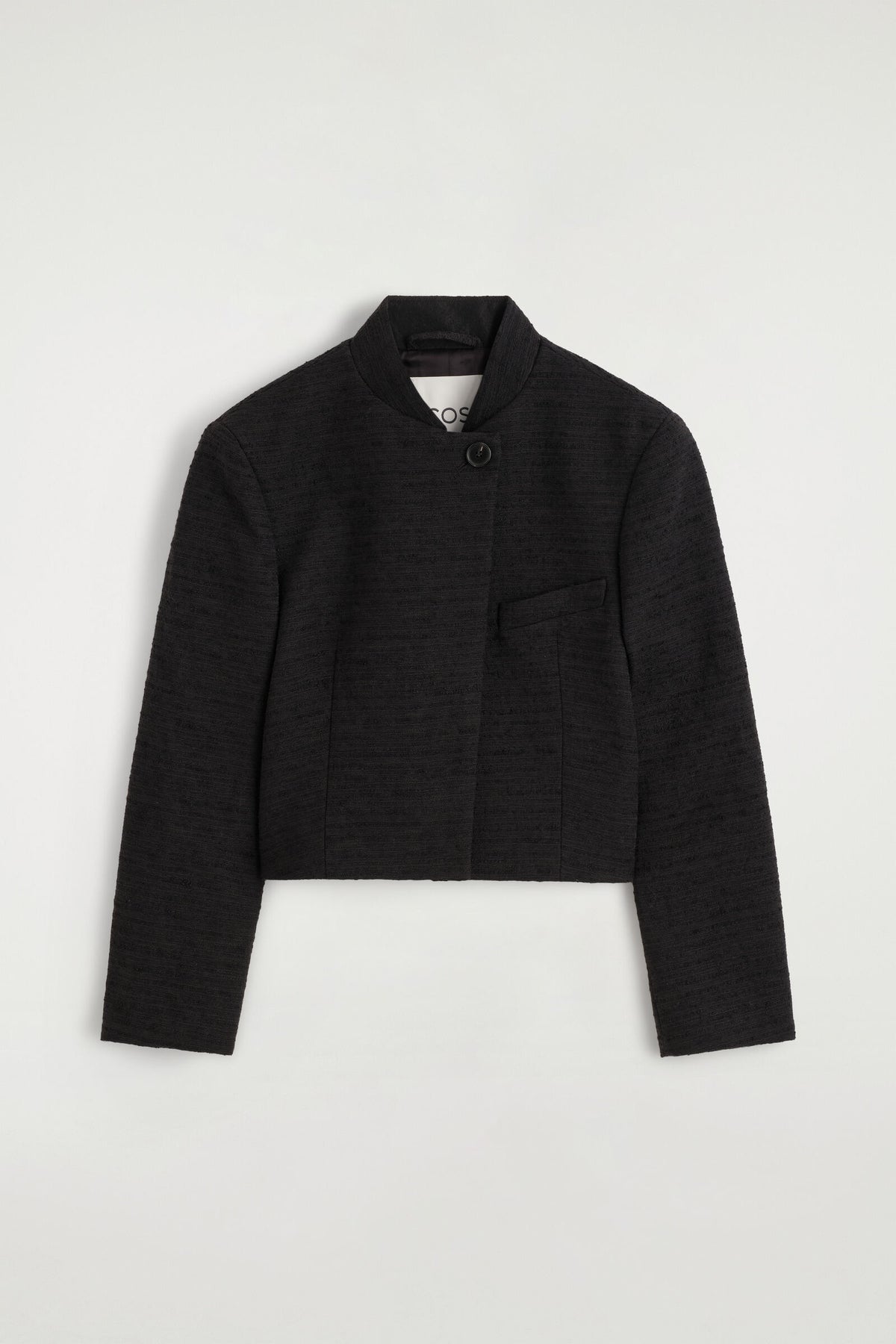 BLAZER DE JACQUARD ESTRUCTURADO Y CORTO - NEGRO | DescriptiveStillLife