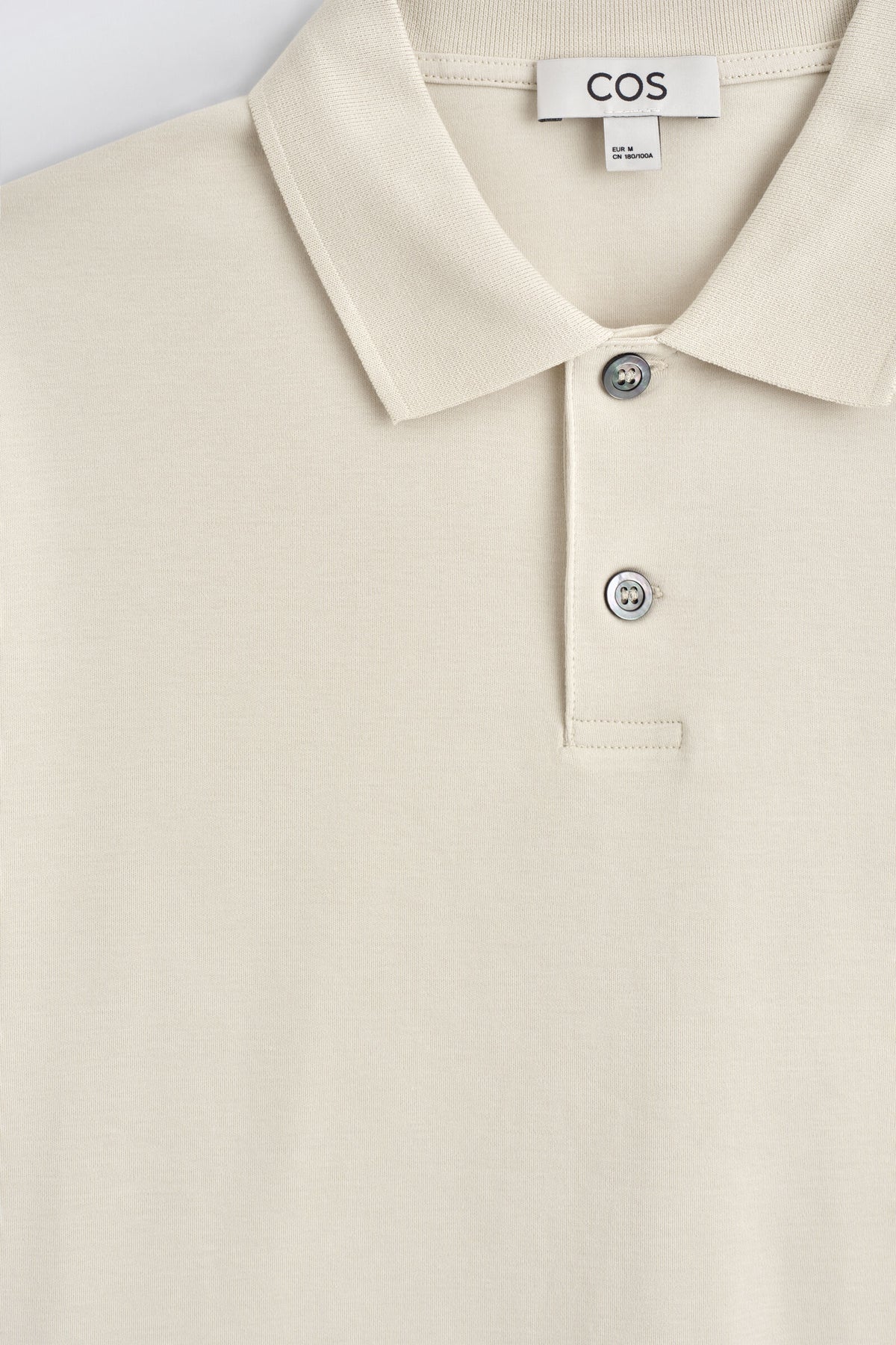 POLO DE ALGODÓN ENTRELAZADO - BEIGE CLARO | DescriptiveDetail