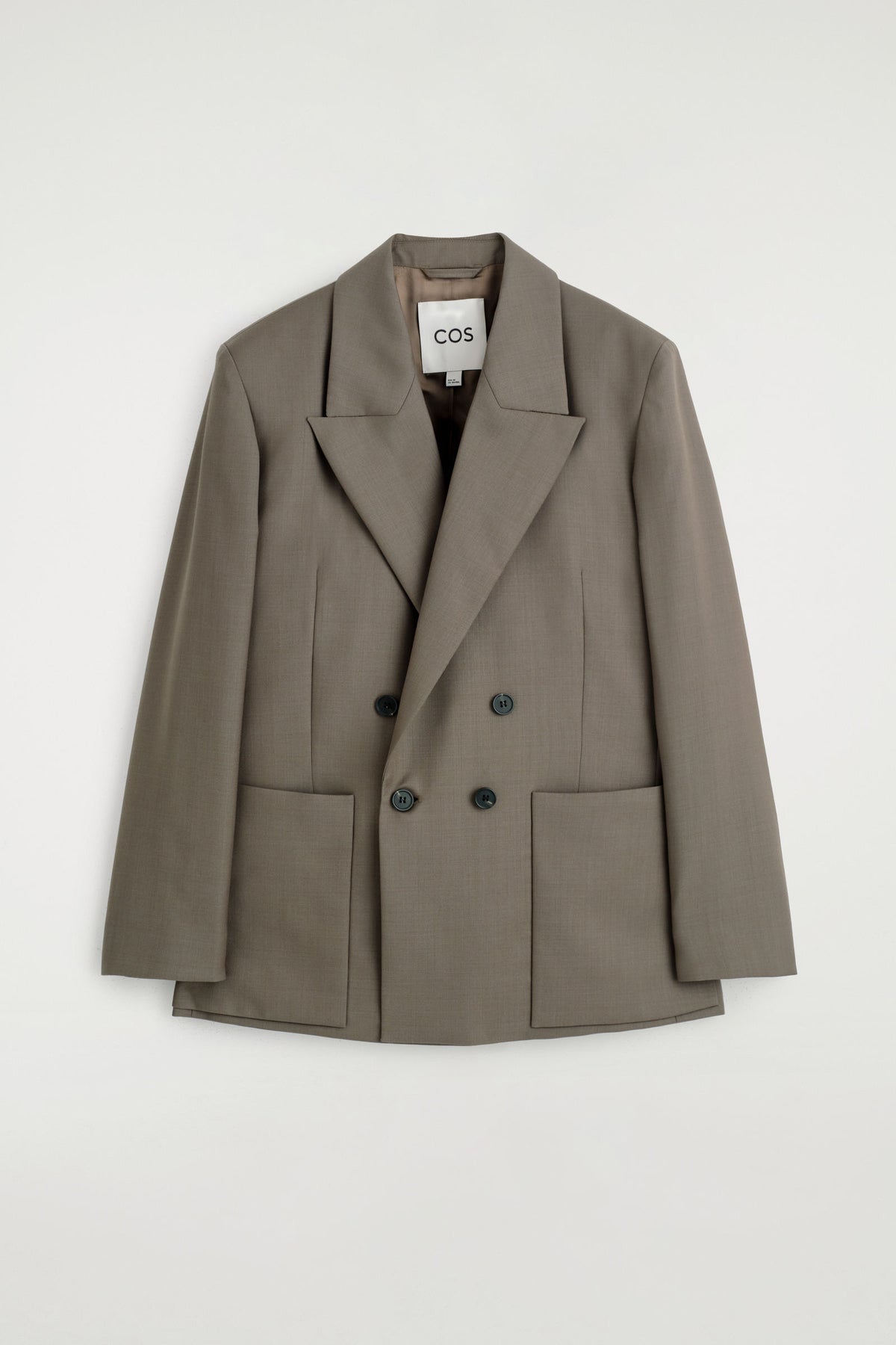 BLAZER DE LANA DE SARGA CON BOTONADURA CRUZADA - TAUPE - StillMedia/DescriptiveStillLife