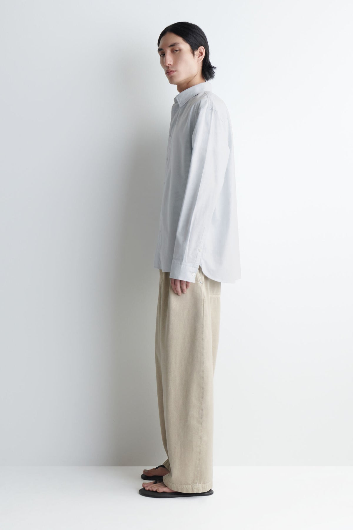 CAMISA DE ALGODÓN OXFORD - AZUL / BLANCO / RAYADO 