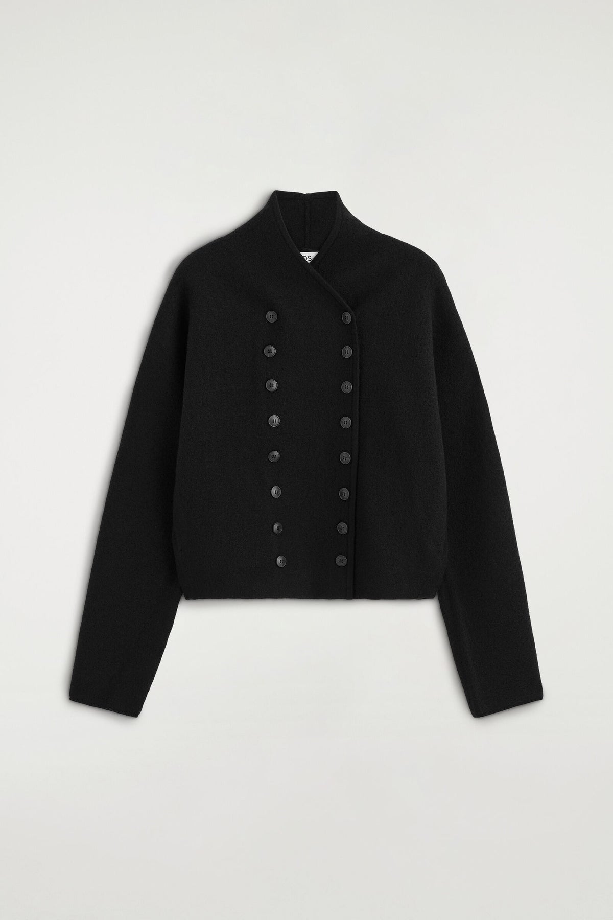 SACO DE UNIFORME DE LANA FIELTRADA - NEGRO | DescriptiveStillLife