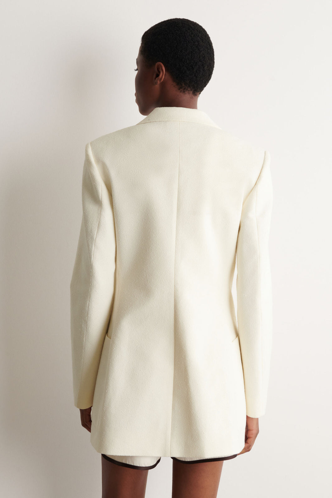 BLAZER BOUCLÉ DE UN SOLO BOTÓN - BLANCO